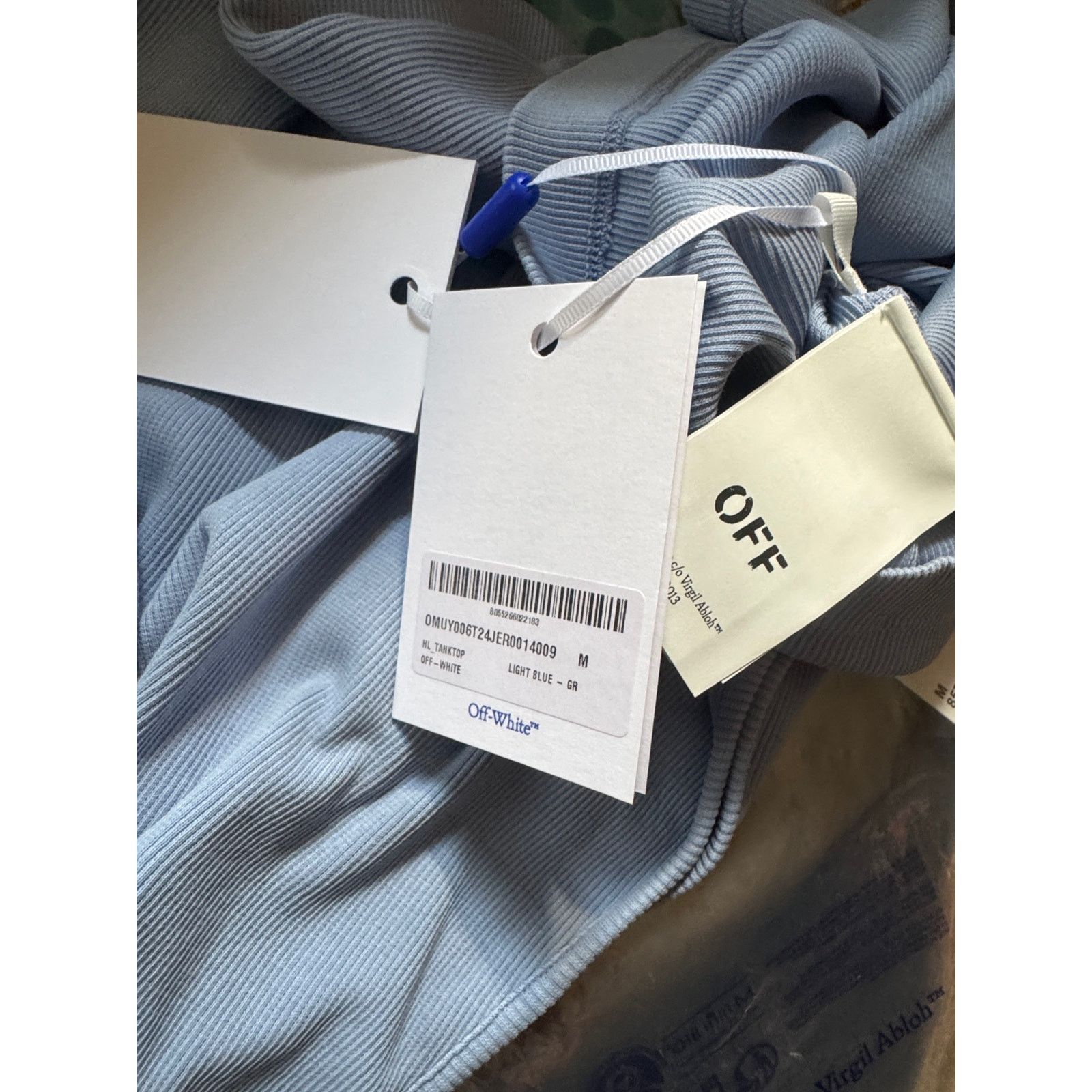 Off-White Stretch Cotton Logo Tank Off-White Blue Size US M / EU 48-50 / 2 - 6 Thumbnail