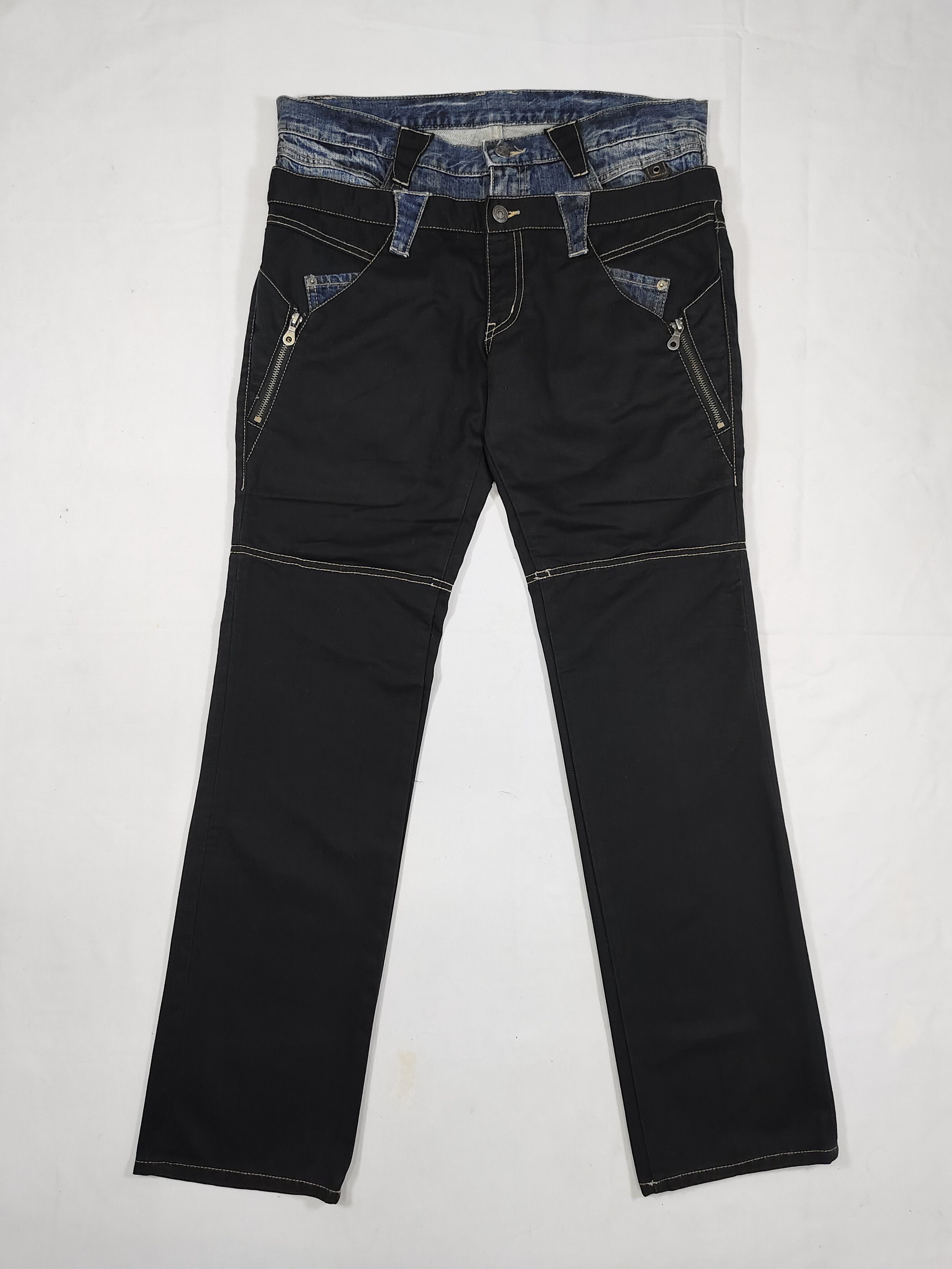 PPFM 00s PPFM- Rock Punk Hybrid Skull Cuff Double Waist Trousers Size US 34 / EU 50 - 2 Thumbnail