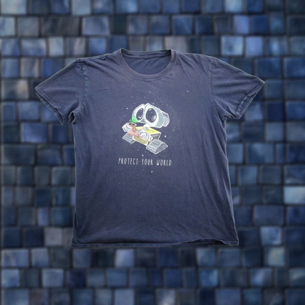 Disney VTG Y2K WALL•E Movie Promo Disney Protect Your World Women's Shirt Pixar Shirt M Blue Girls Womens Size M / US 6-8 / IT 42-44 - 1 Thumbnail