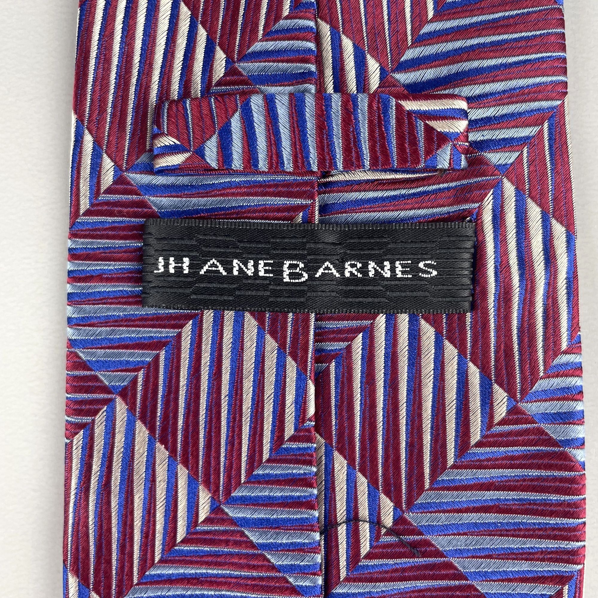Jhane Barnes Jhane Barnes Burgundy Red Geometric Diamond Print Silk Tie Size ONE SIZE - 2 Thumbnail