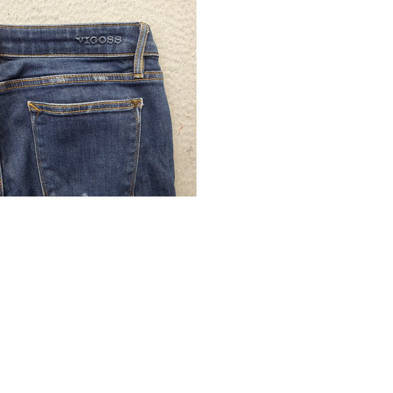 Vintage VIGOSS Jagger Jeans Womens 27x27 Blue Denim Distressed Classic Fit Skinny Leg Womens Size: 27 Blue Denim Distressed 5-Pocket Design Skinny Jeans Mens? Size 27" / US 4 / IT 40 - 9 Thumbnail