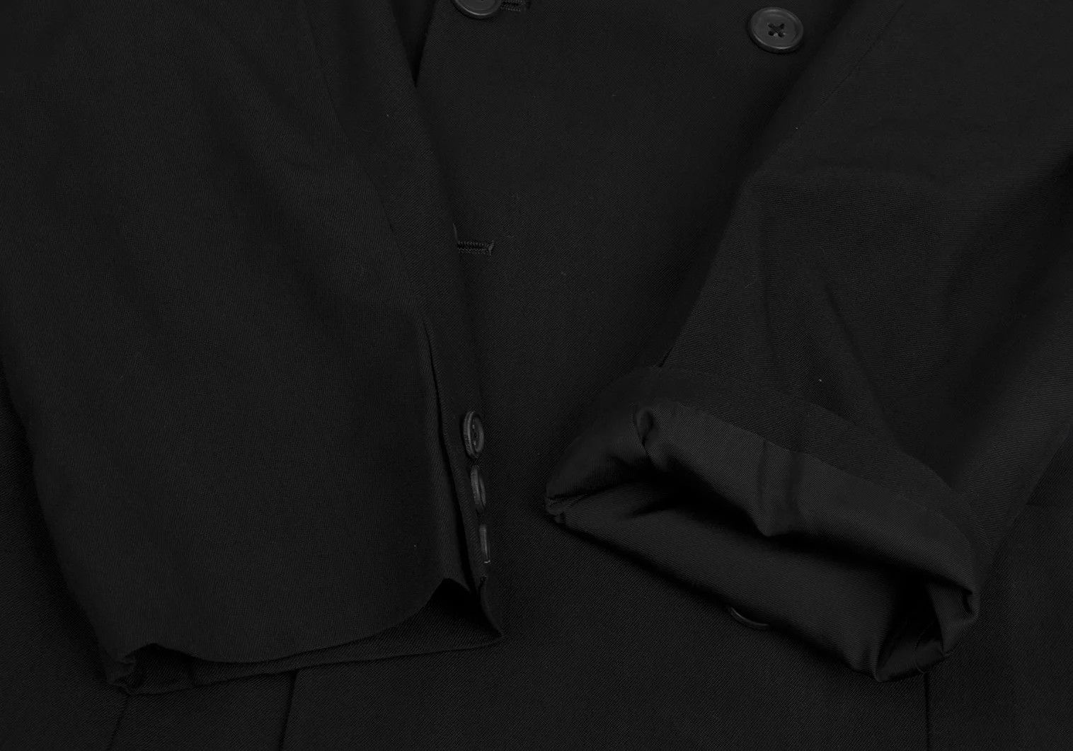 Yohji Yamamoto Yohji Yamamoto Wool Gabardine Jacket Black M Size US M / EU 48-50 / 2 - 6 Thumbnail