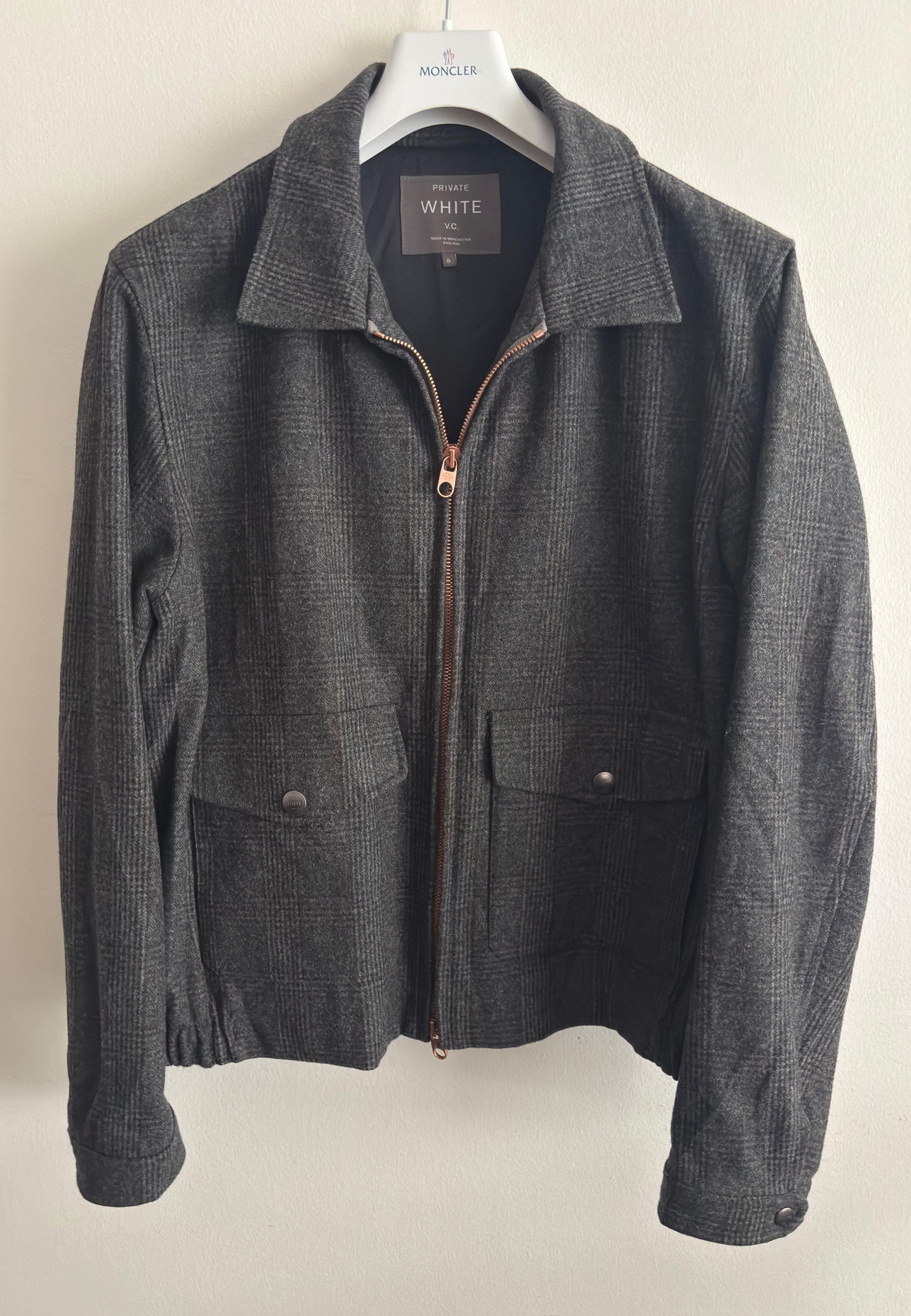 Private White V.C. $750 Mr.Porter Check Wool A-2 Bomber Jacket --6/ Large -XL Size US L / EU 52-54 / 3 - 4 Thumbnail