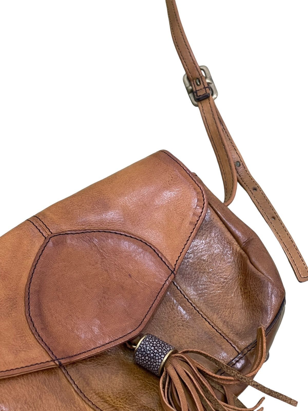 Leather Full Leather Vtg Moohip Sling Bag Cross Body 2🟩 Size ONE SIZE - 12 Thumbnail