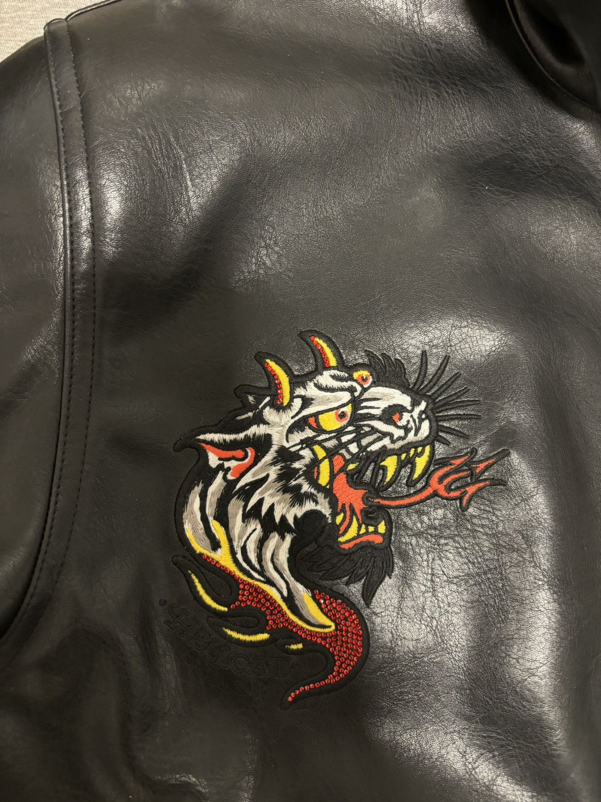 Ed Hardy × Unknown London Ed Hardy x Unknown London leather jacket Size US XS / EU 42 / 0 - 7 Thumbnail