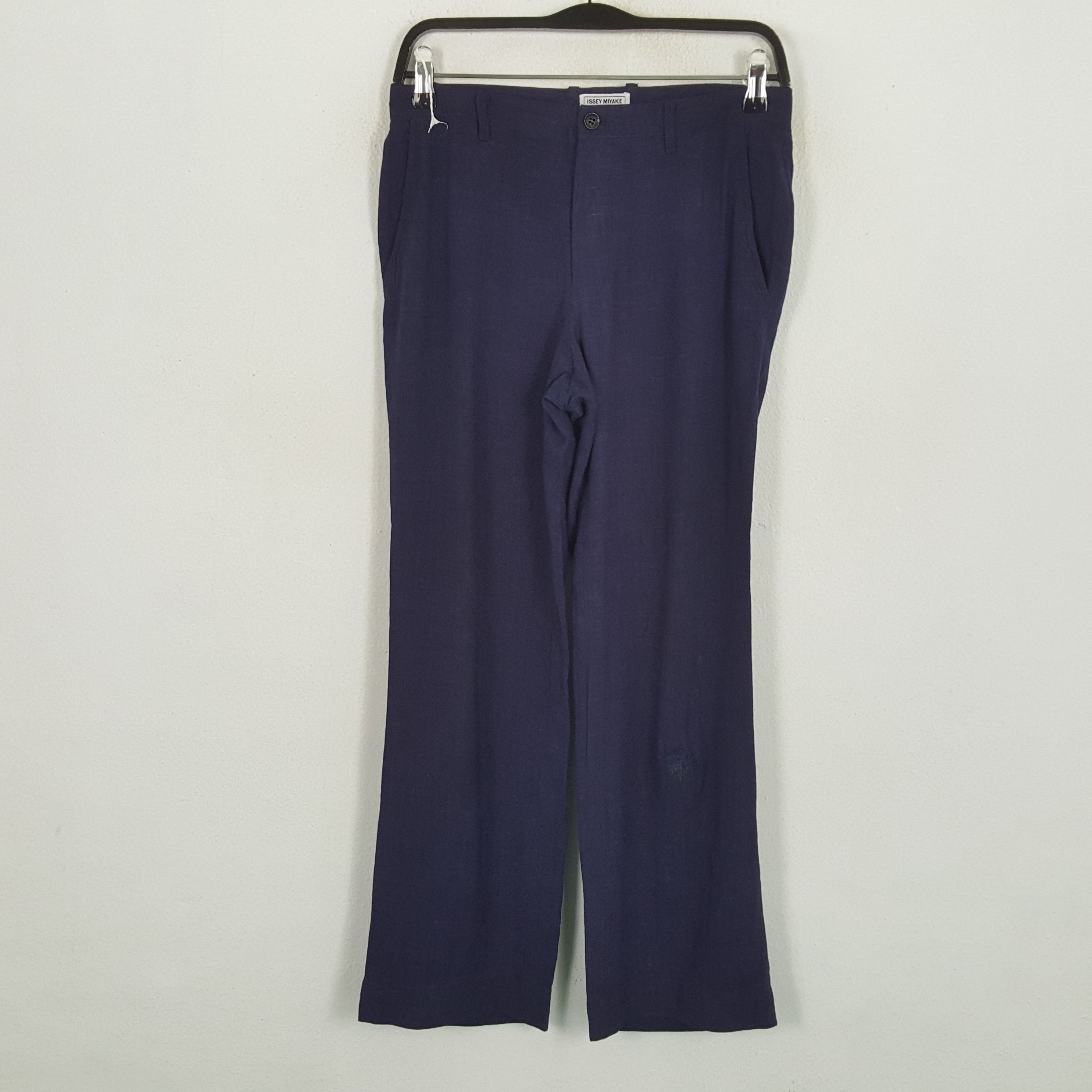 image of Issey Miyake Fete Designer Pants Casual Style in Blue Black, Men's (Size 28)