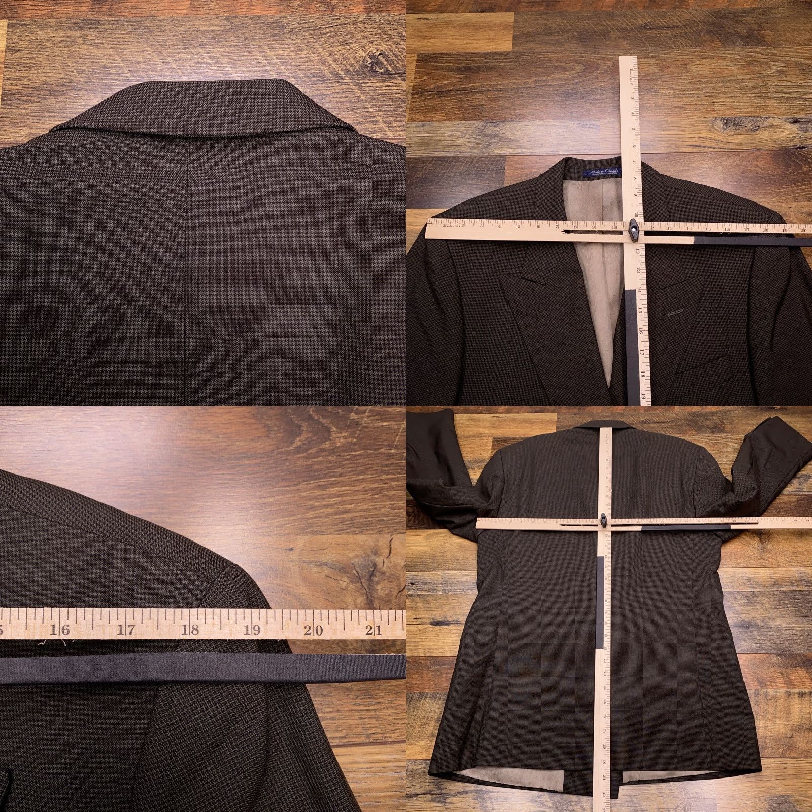 Doublet VINTAGE Bachrach Double-Breasted Suit Jacket 40R Green Wool Blazer Mens Size 40R - 8 Thumbnail