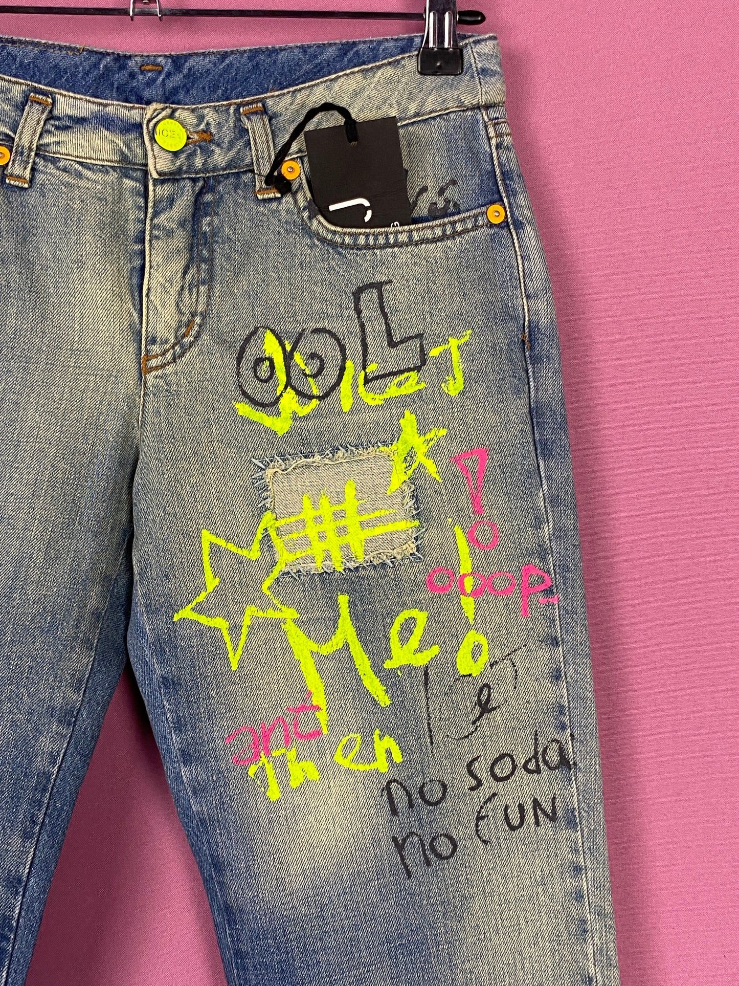 Iceberg × Vintage Ice.J Iceberg Women's Custom Painted Jeans - 25 Size 25" / US 0 / IT 36 - 3 Thumbnail