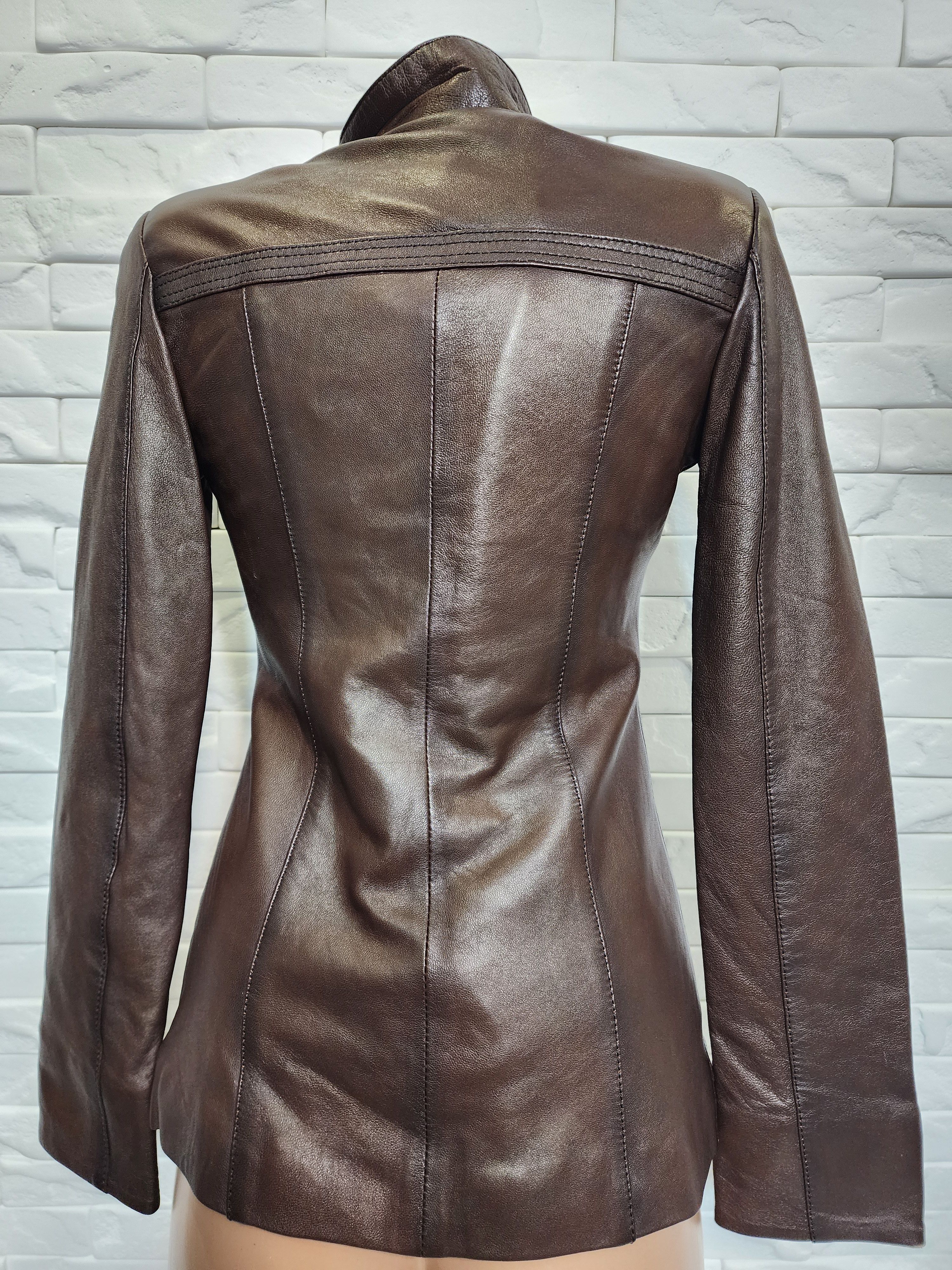 Genuine Leather Leather Women's Jacket: Button-Down Soft Leather Size XS / US 0-2 / IT 36-38 - 4 Thumbnail