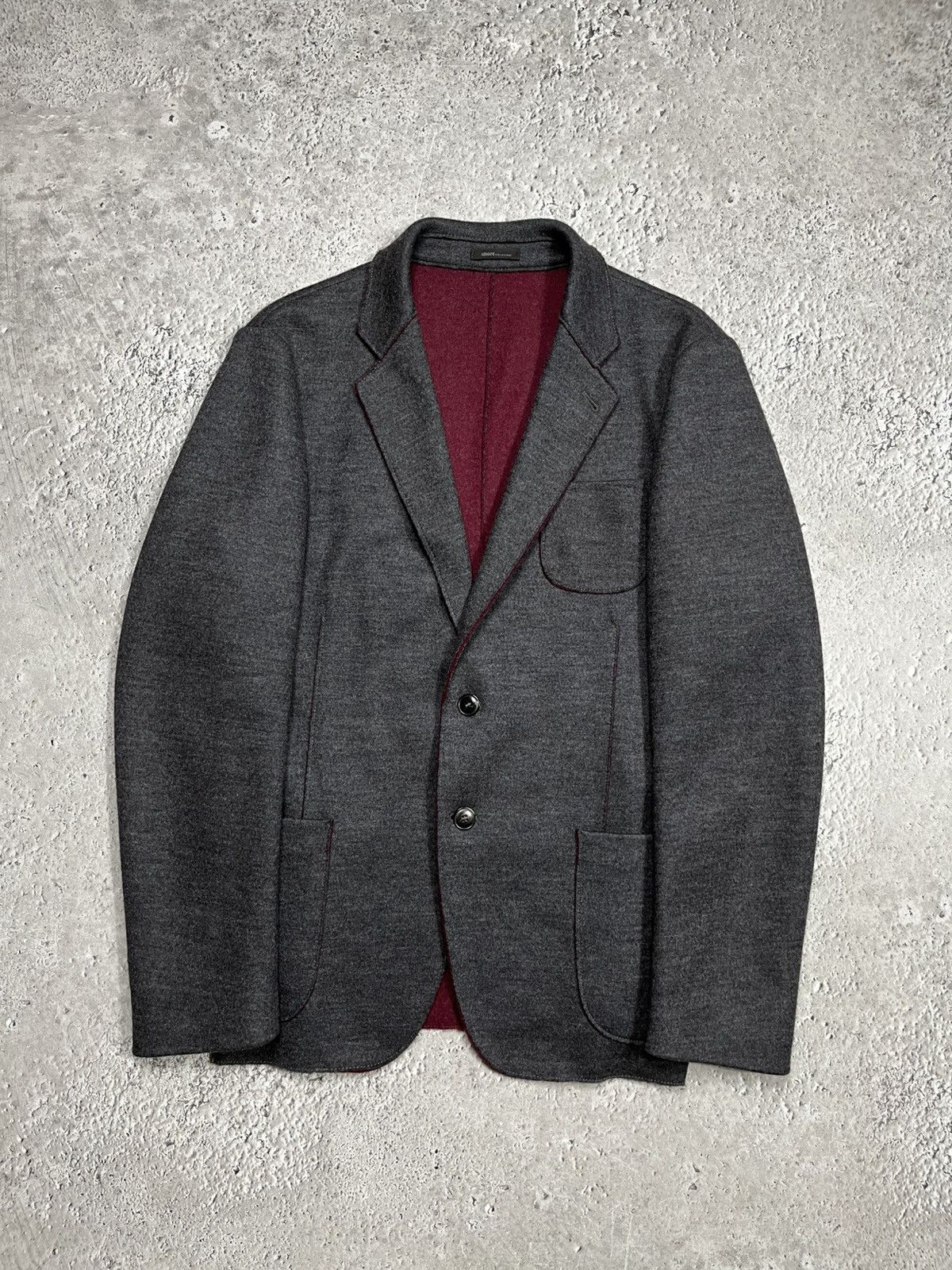 Armani Collezioni Armani Collezioni Men’s Wool Blend Grey Blazer Jacket Size US M / EU 48-50 / 2 - 1 Thumbnail