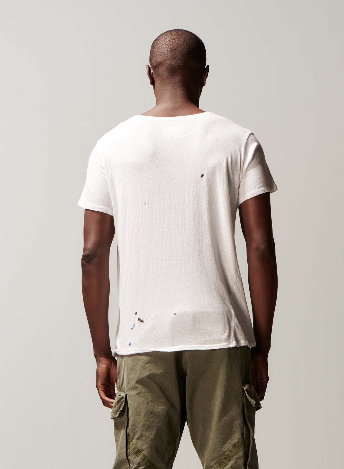 Greg Lauren Greg Lauren White Paint Splatter Tee Size US XXL / EU 58 / 5 - 2 Thumbnail