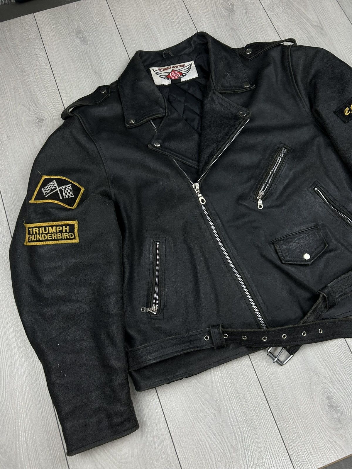 Vintage Vintage Leather Heavy Biker Jacket Black Size XL Size US XL / EU 56 / 4 - 3 Thumbnail