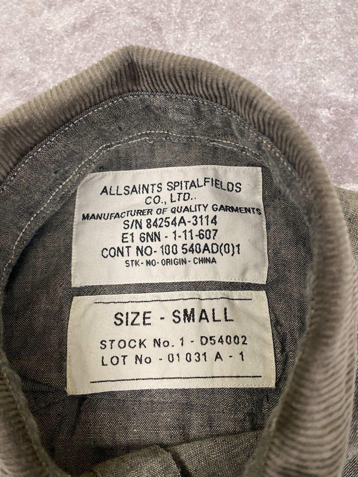 Allsaints AllSaints Linen Multi pocket Shirt with Corduroy Neck Size:S Size US S / EU 44-46 / 1 - 3 Thumbnail