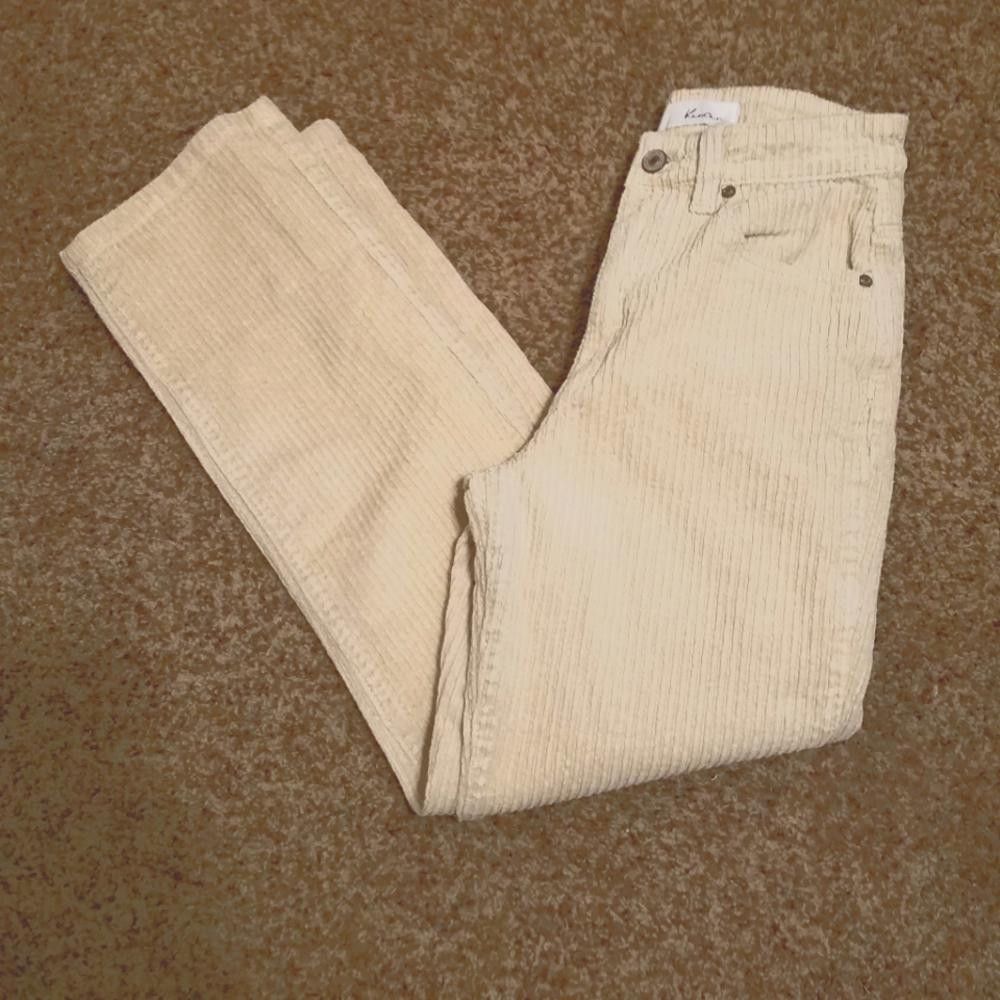 Designer KanCan Cream Corduroy Pants Size 25 Size 25" / US 0 / IT 36 - 1 Thumbnail