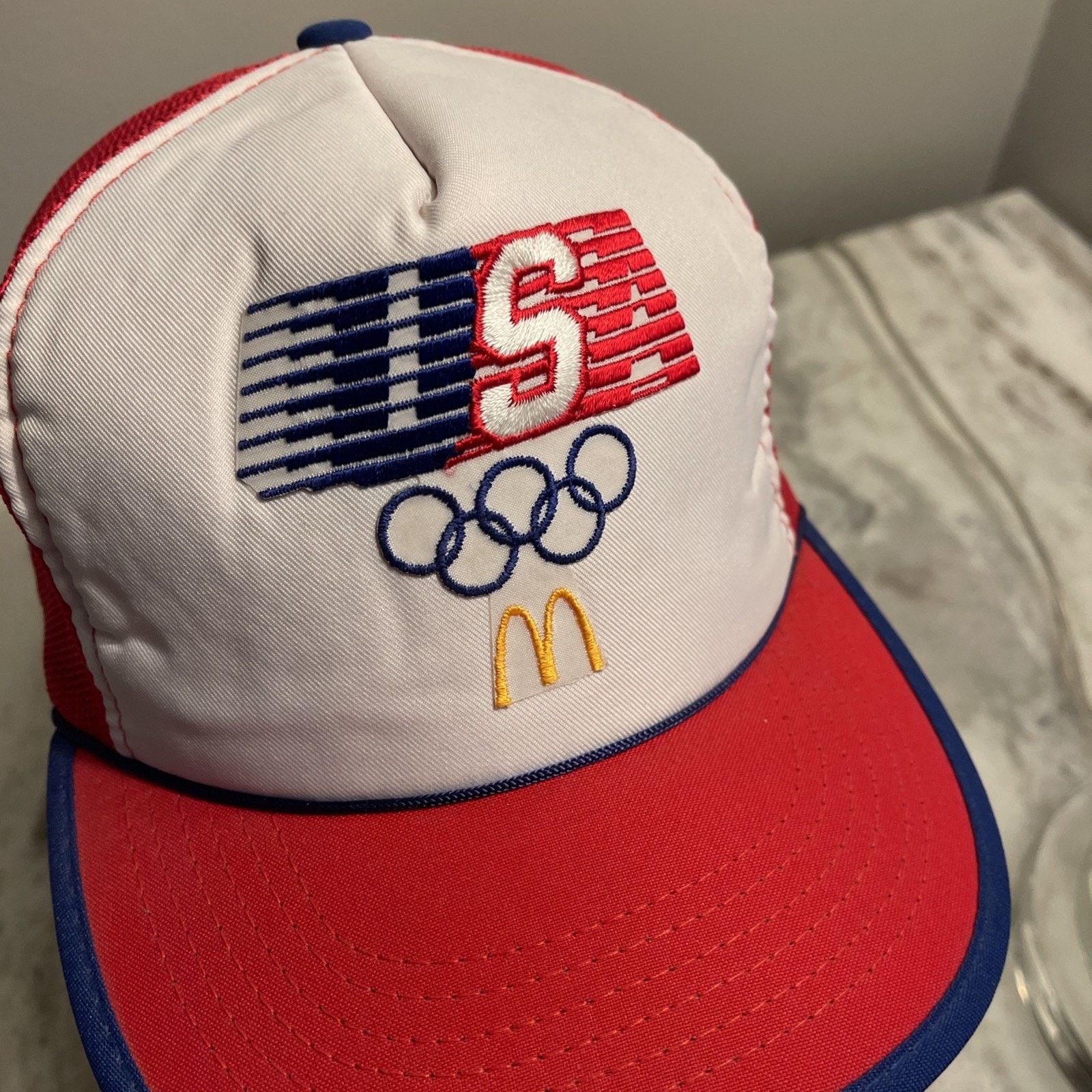 Vintage 1984 USA Olympics McDonald's Vintage Snapback Trucker Hat Size ONE SIZE - 2 Thumbnail