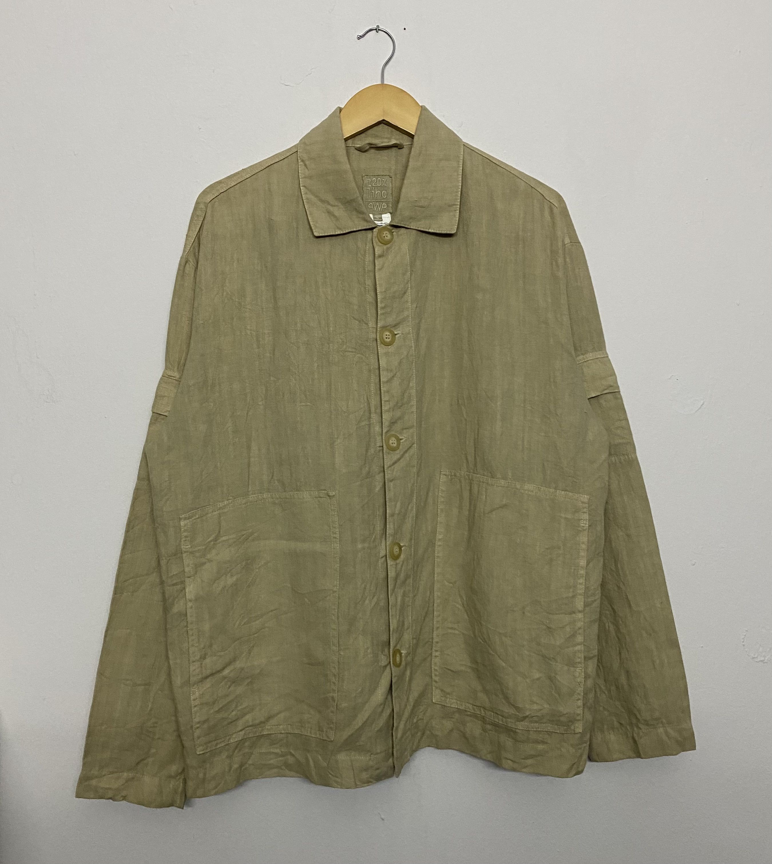 120% Lino 120% Lino Linen Canvas Overshirt Minimalist Jacket Size US S / EU 44-46 / 1 - 1 Thumbnail