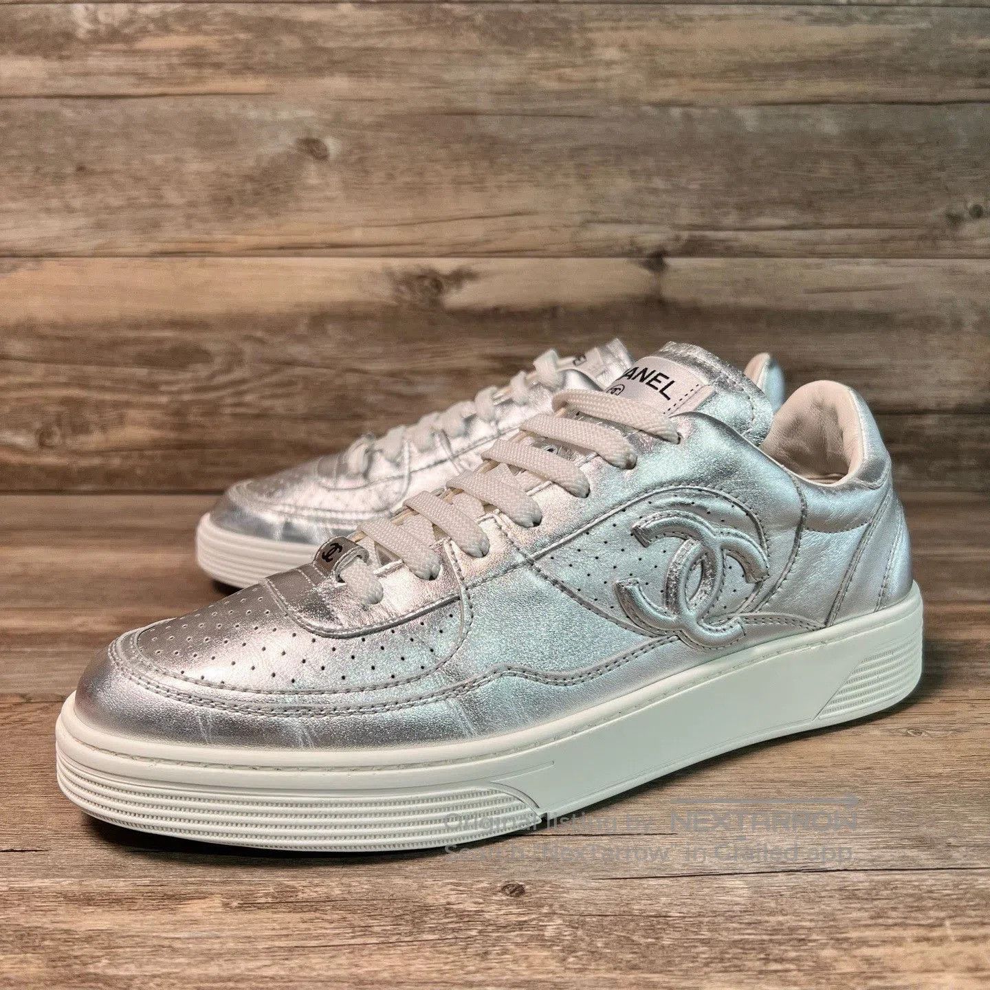 Chanel Chanel 24C Silver Double C Men's Sneakers. Size US 8 / EU 41 - 1 Thumbnail