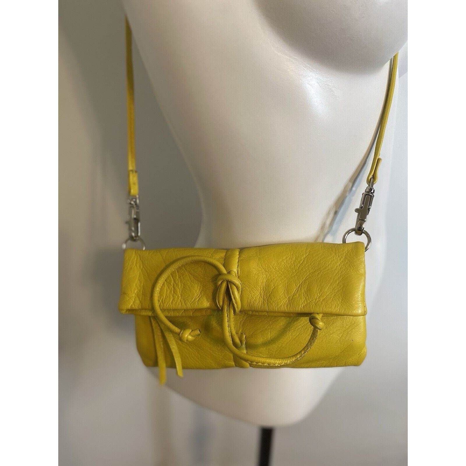 Vintage Arezzo Yellow Leather Small Crossbody Shoulder Bag Clutch Ad Size ONE SIZE - 1 Thumbnail