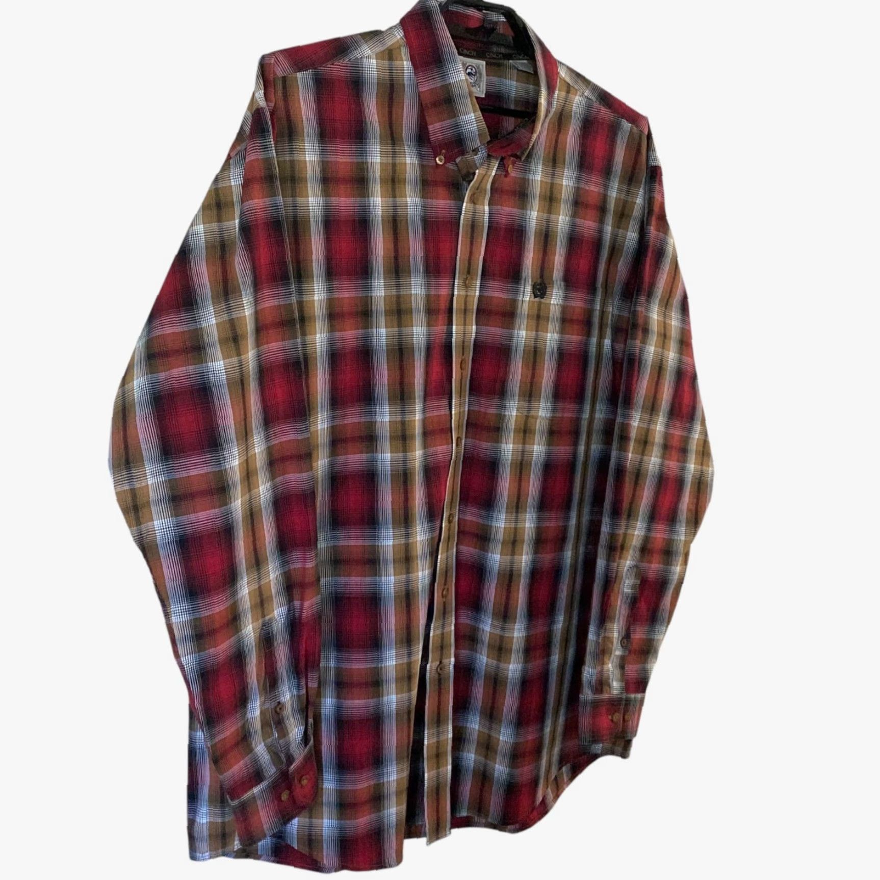 Vintage VINTAGE Cinch Plaid Button-Up Shirt Red Men's XL Reversible Paisley Cuffs Classic Western Size US XL / EU 56 / 4 - 3 Thumbnail