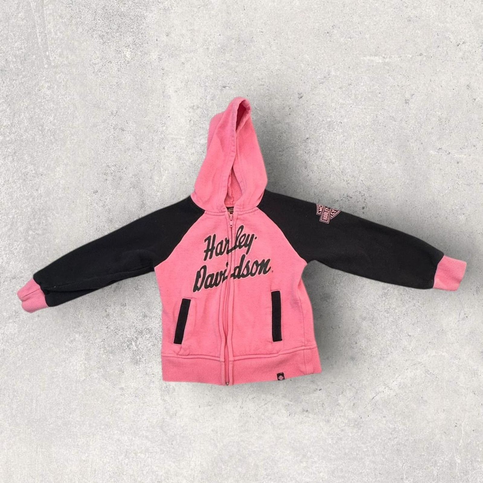Harley Davidson Kids Pink Harley Davidson baby zip up hoodie Size M / US 6-8 / IT 42-44 - 2 Thumbnail