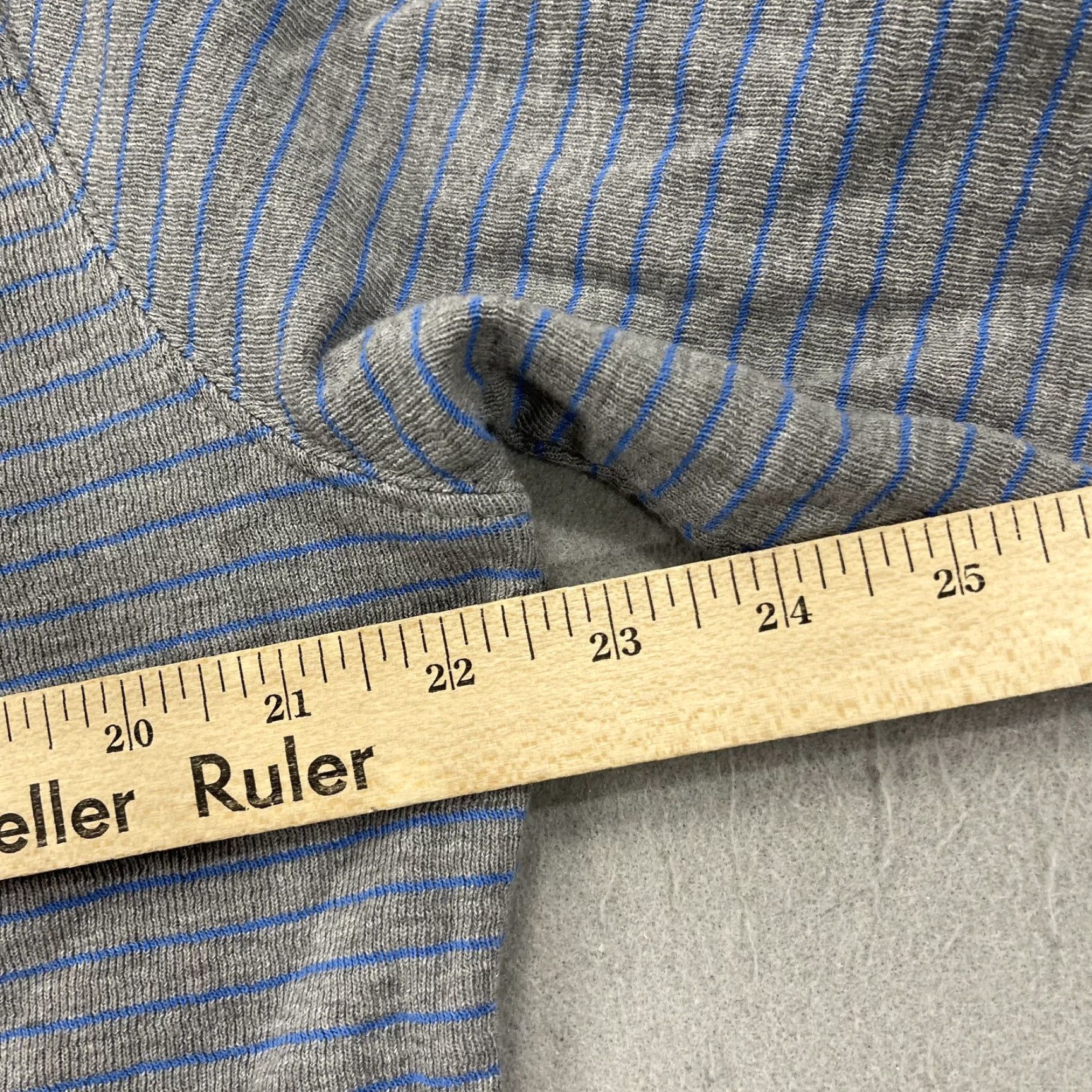 johnnie-O johnnie-O Sweater Mens Large Gray 1/4 Zip Cotton Golf Pullover Striped Mock Neck Preppy Size US L / EU 52-54 / 3 - 7 Thumbnail