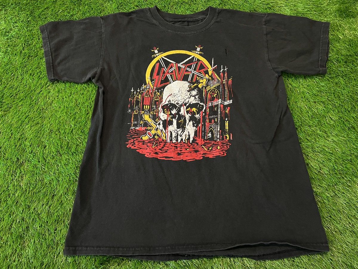 Slayer Vintage 90s Slayer South of Heaven Skull Shirt Double-Sided Size US M / EU 48-50 / 2 - 1 Thumbnail