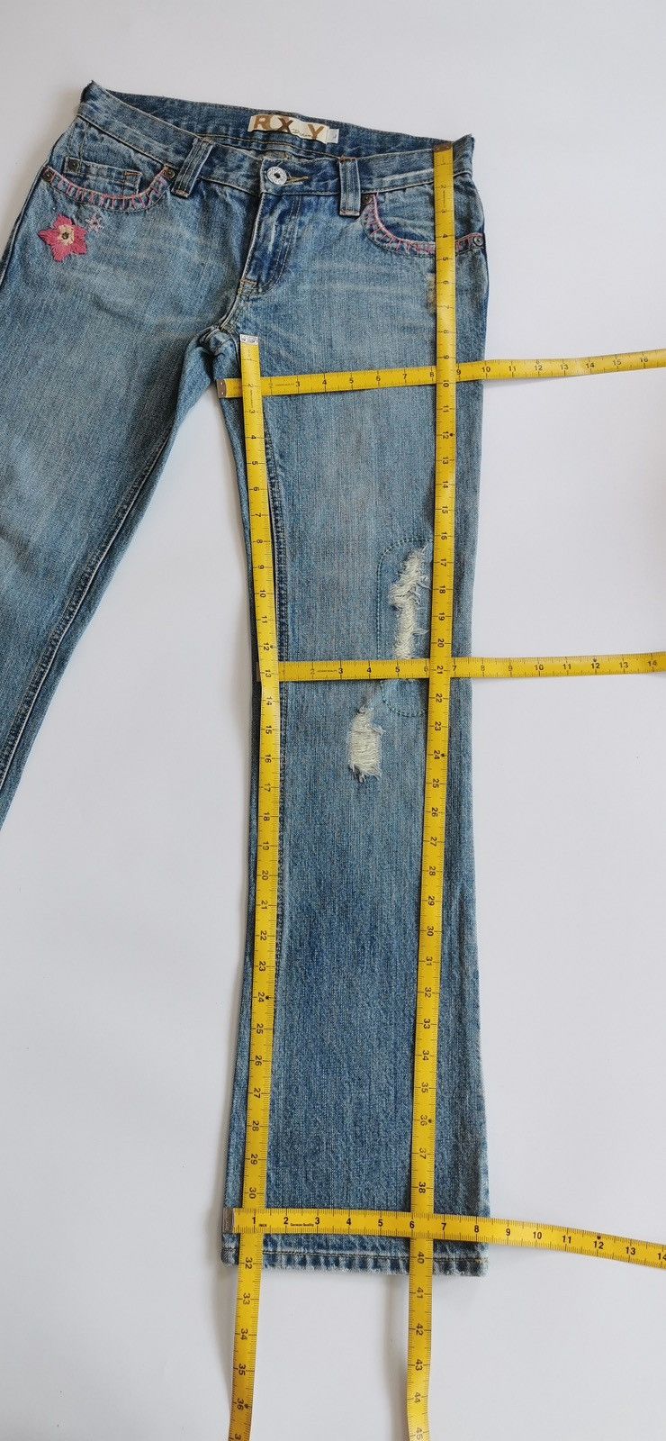Vintage Roxy Cloudbreak Bootcut Embroidery Flowers Jeans Size 30" / US 8 / IT 44 - 13 Thumbnail