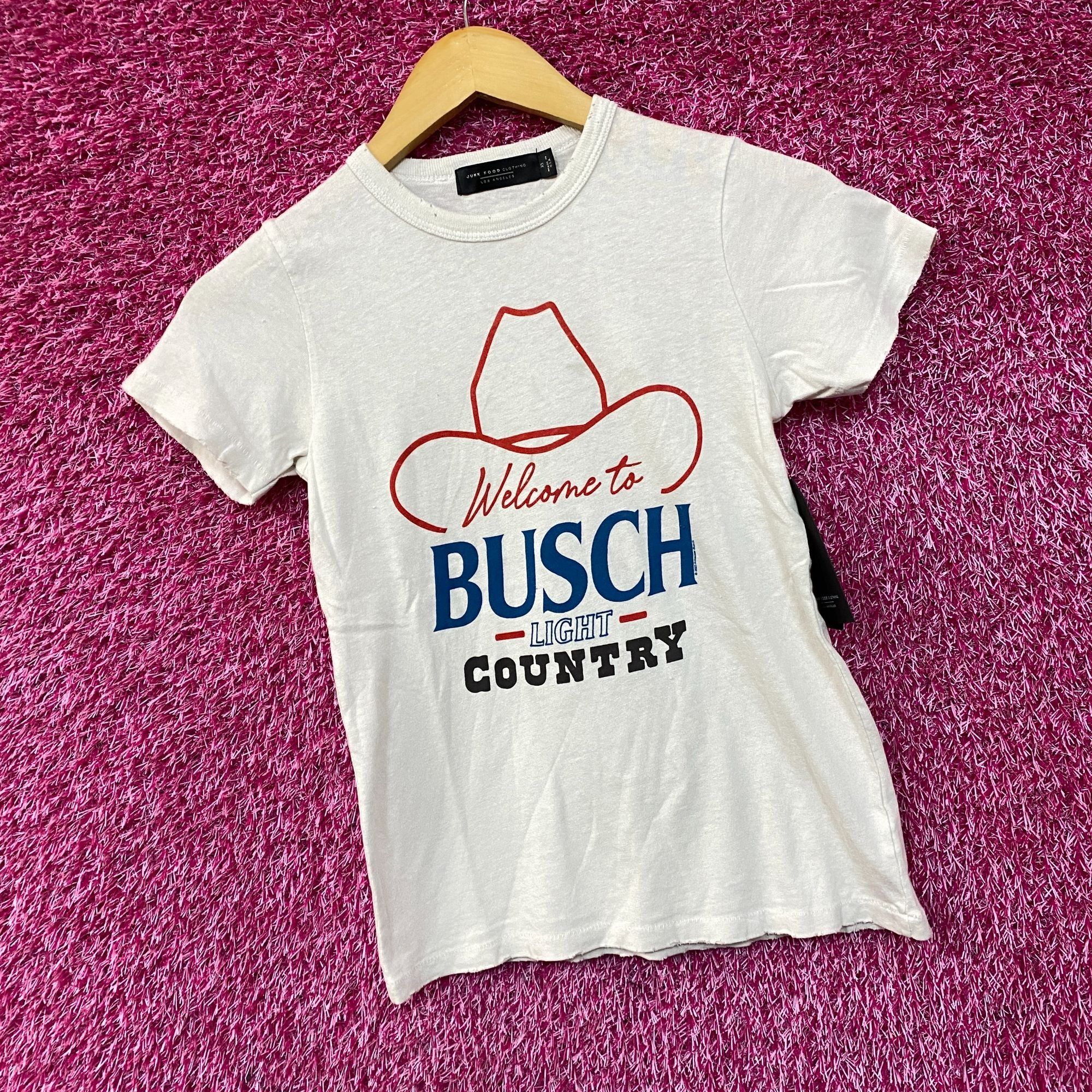 Junk Food Welcome to Busch Light Country Cowboy Hat White T-Shirt XS Size XS / US 0-2 / IT 36-38 - 3 Thumbnail