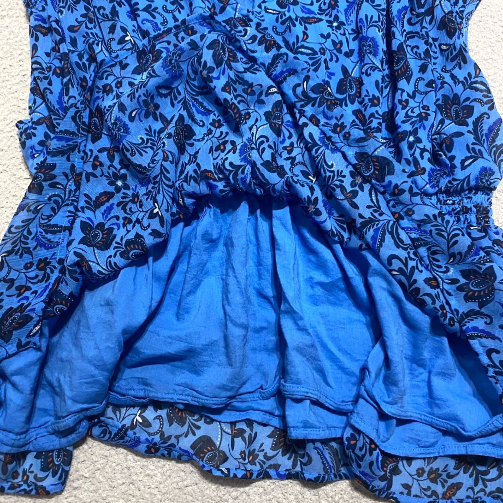 Old Navy Old Navy XL Shirt Womens Blue Floral V-Neck Dolman Lined Size XL / US 12-14 / IT 48-50 - 6 Thumbnail