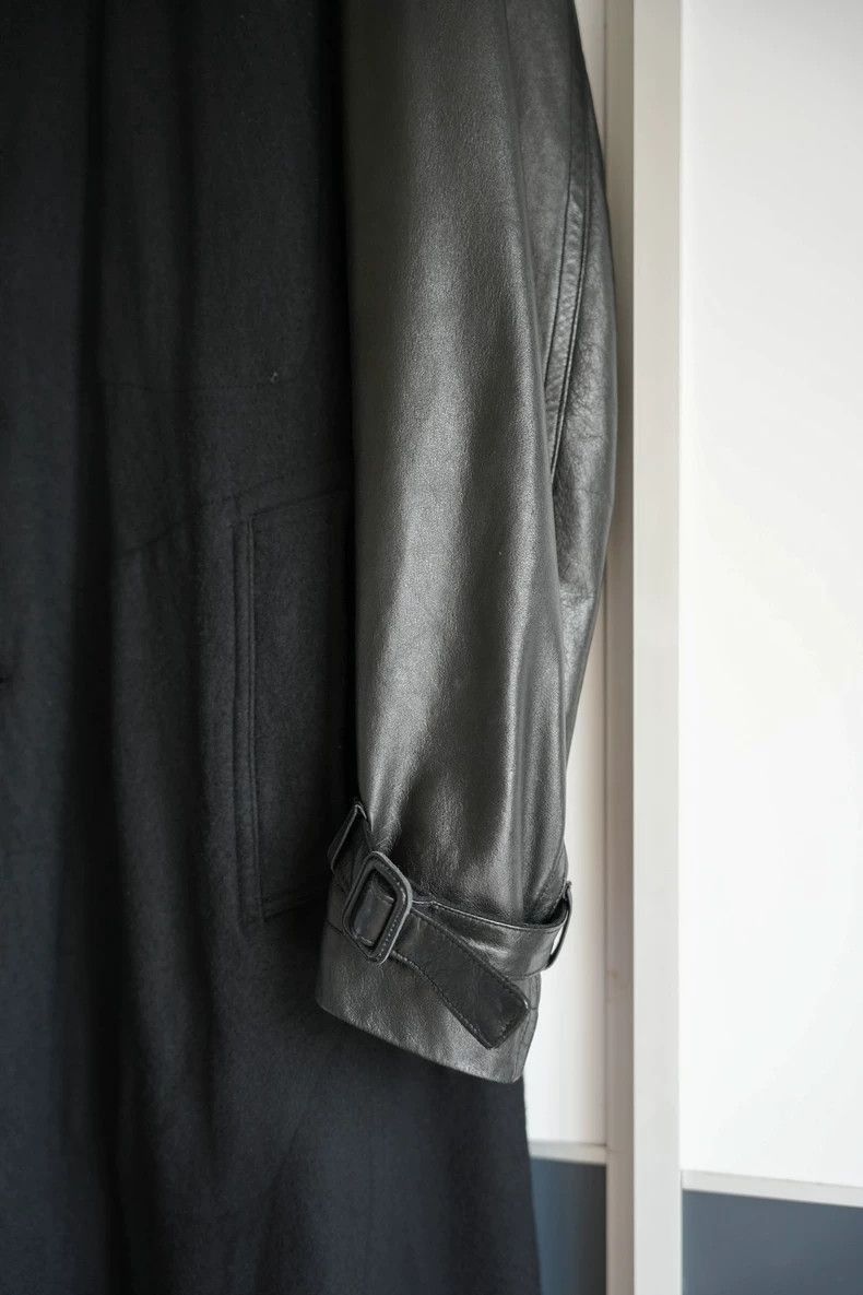 Yohji Yamamoto Yohji Yamamoto Yohji Yamamoto Leather Sleeve Long Coat Size US M / EU 48-50 / 2 - 3 Thumbnail