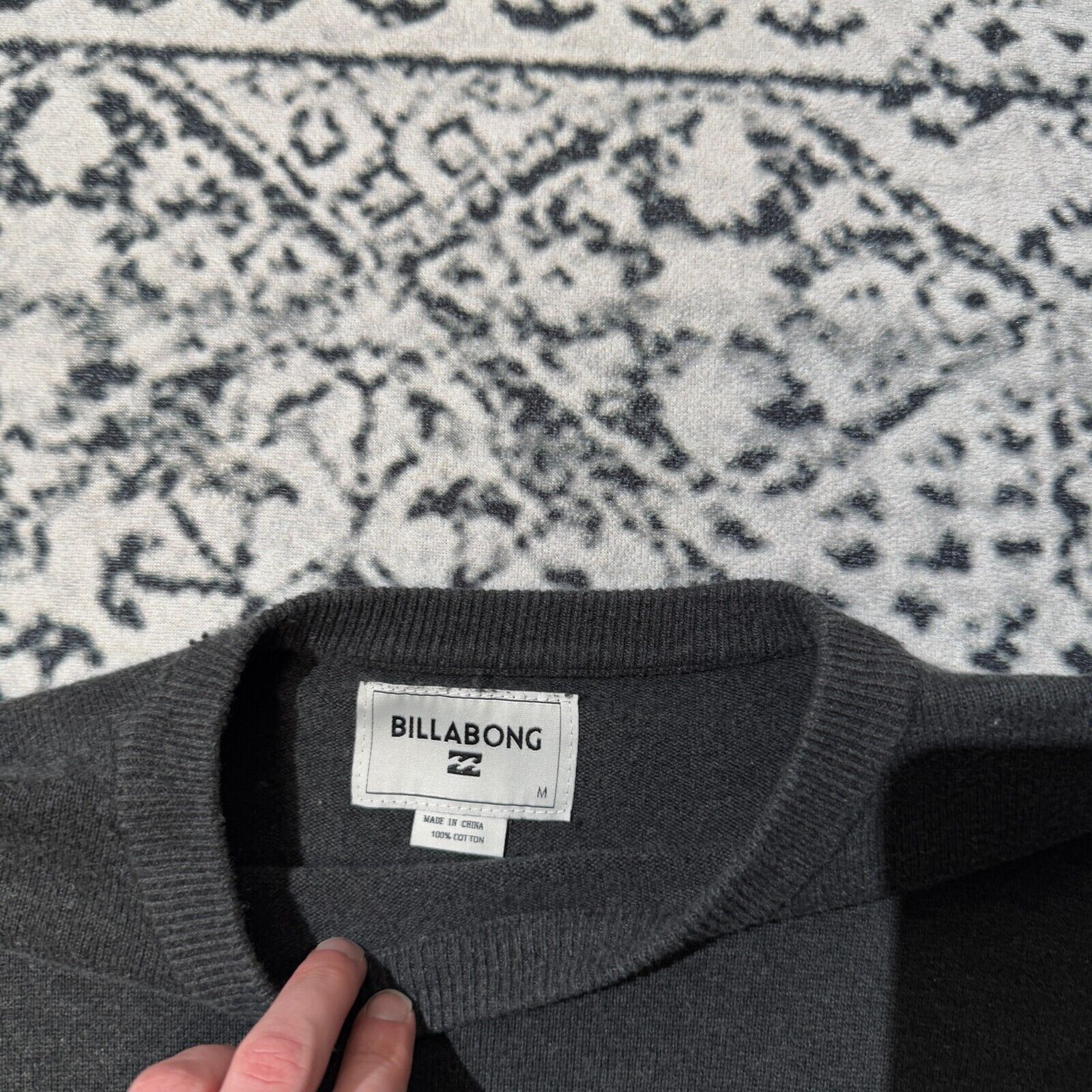 Billabong × Vintage Vintage Billabong Gray Cotton Sweater Size M Y2k 90s Hip Hop Size US M / EU 48-50 / 2 - 6 Thumbnail