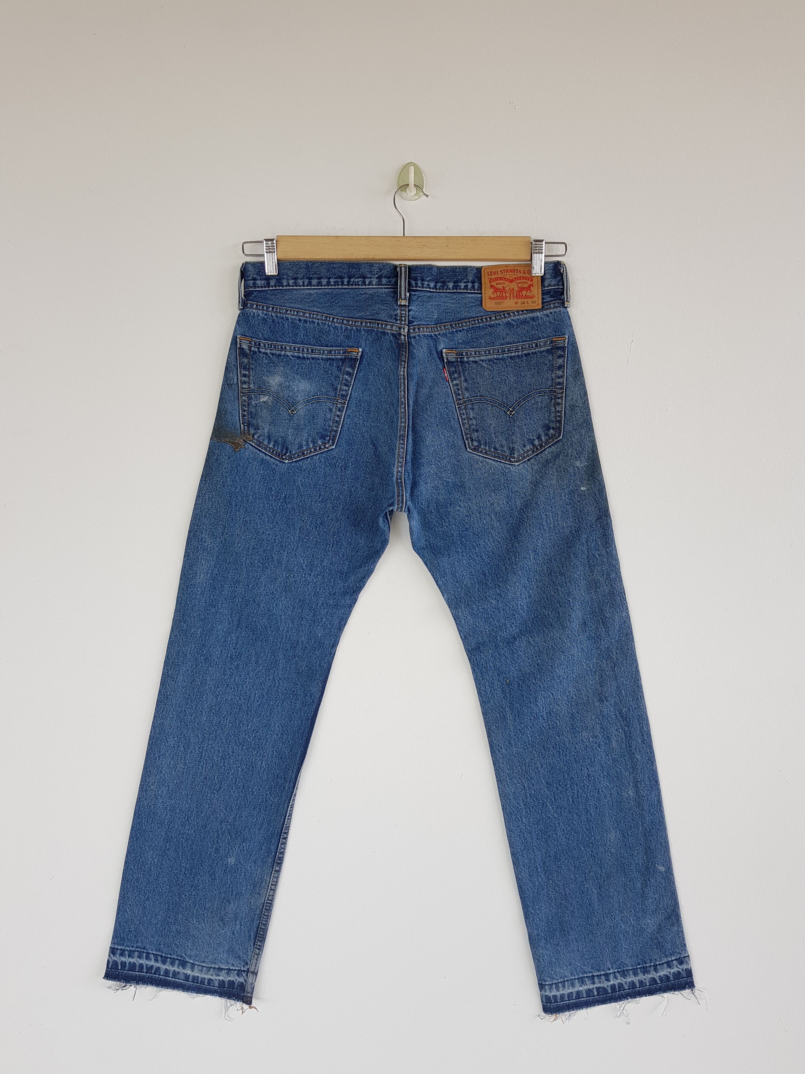Levi's Vintage Dirty Levis 505 Jeans Released Hem Levi's Denim Size US 34 / EU 50 - 2 Thumbnail