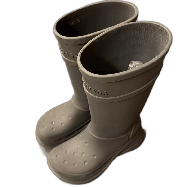 Balenciaga Balenciaga Crocs Gray Mid Calf Rain Boots-2505 Size US 7 / EU 40 - 1 Thumbnail