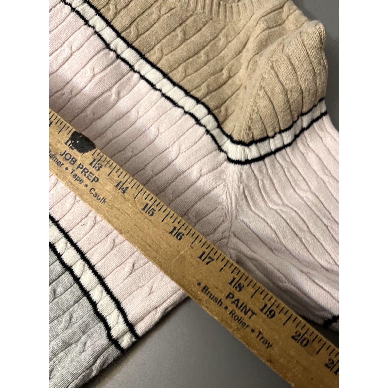 Croft & Barrow Croft & Barrow Women Medium Sweater Cable-Knit Stripes Colorblock Crew Neck Pullover All Seasons Lightweight Knitted Cotton Size M / US 6-8 / IT 42-44 - 4 Thumbnail