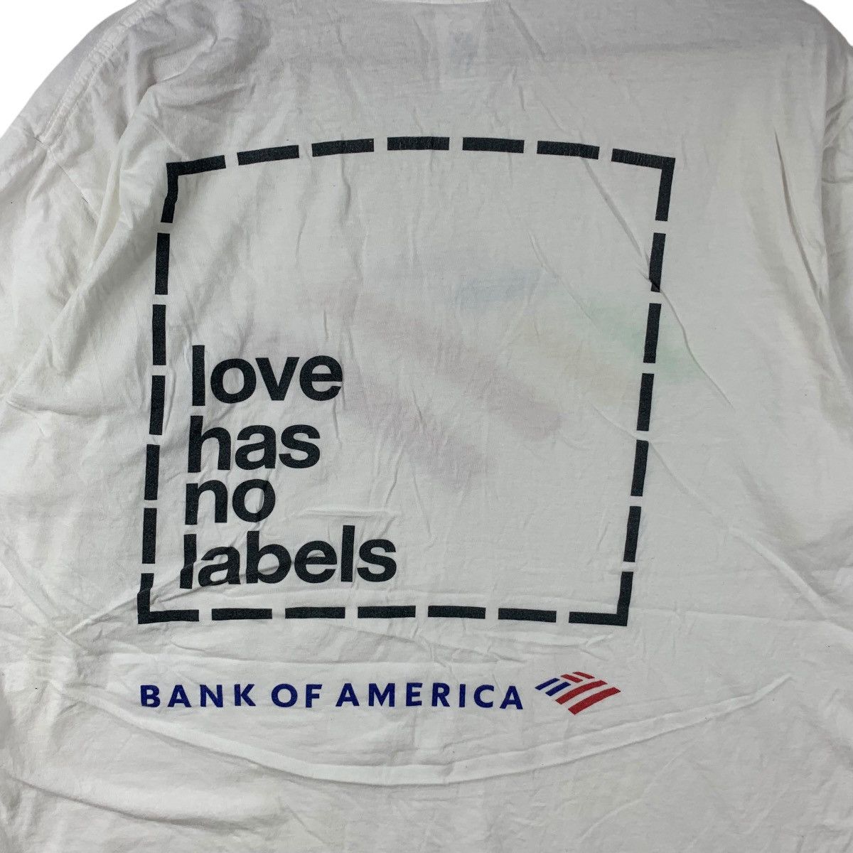 Vintage BANK OF AMERICA Love Has No Labels Support Promo Tee Shirt Size XL / US 12-14 / IT 48-50 - 6 Thumbnail