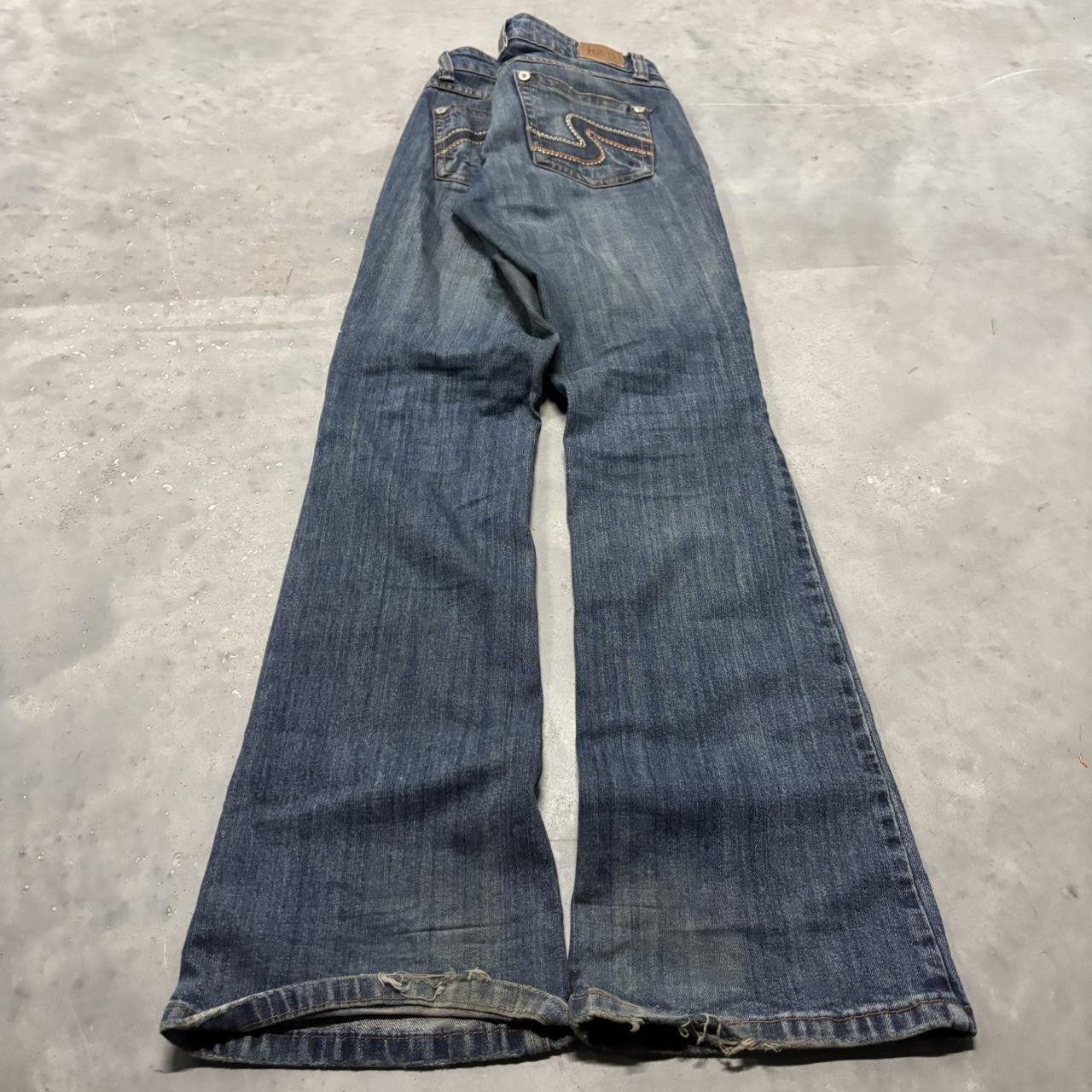 Japanese Brand × Vintage Crazy Vintage Y2K/2000s Grunge Dark Wash Bootcut Denim Jeans! Size US 29 - 4 Thumbnail