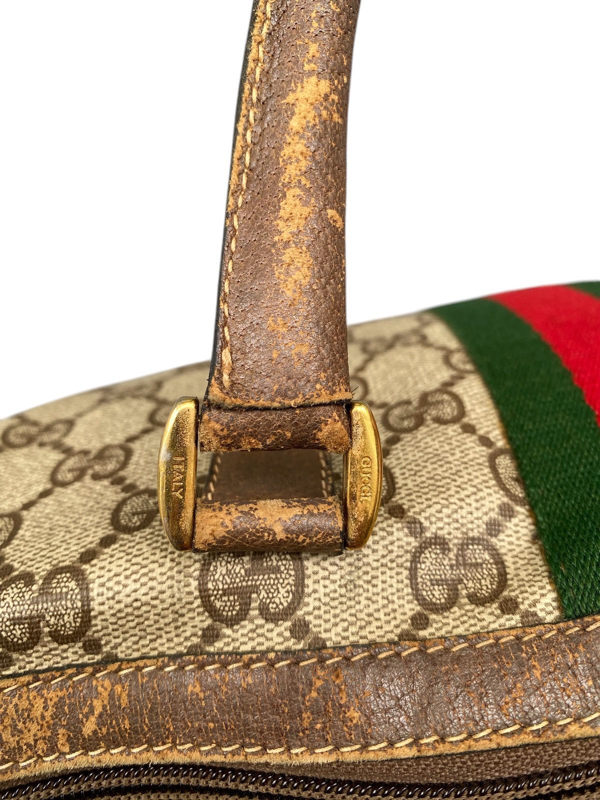 Gucci Gucci Ripped Speedy Vintage Brown Leather Boston Bag ITALY Size ONE SIZE - 12 Thumbnail