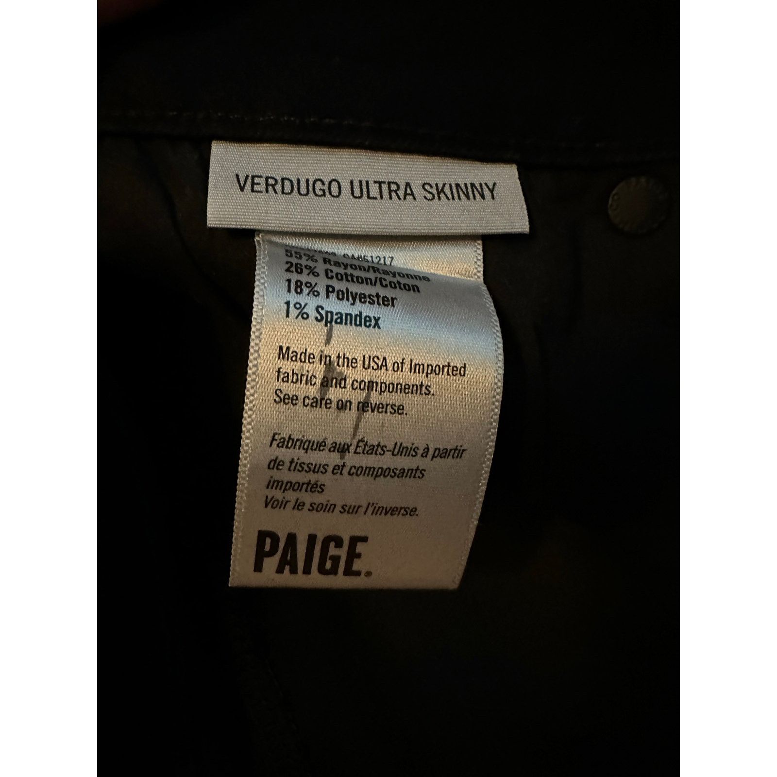Paige Paige Verdugo Ultra Skinny black fog luxe coated size 30 Size 30" / US 8 / IT 44 - 3 Thumbnail