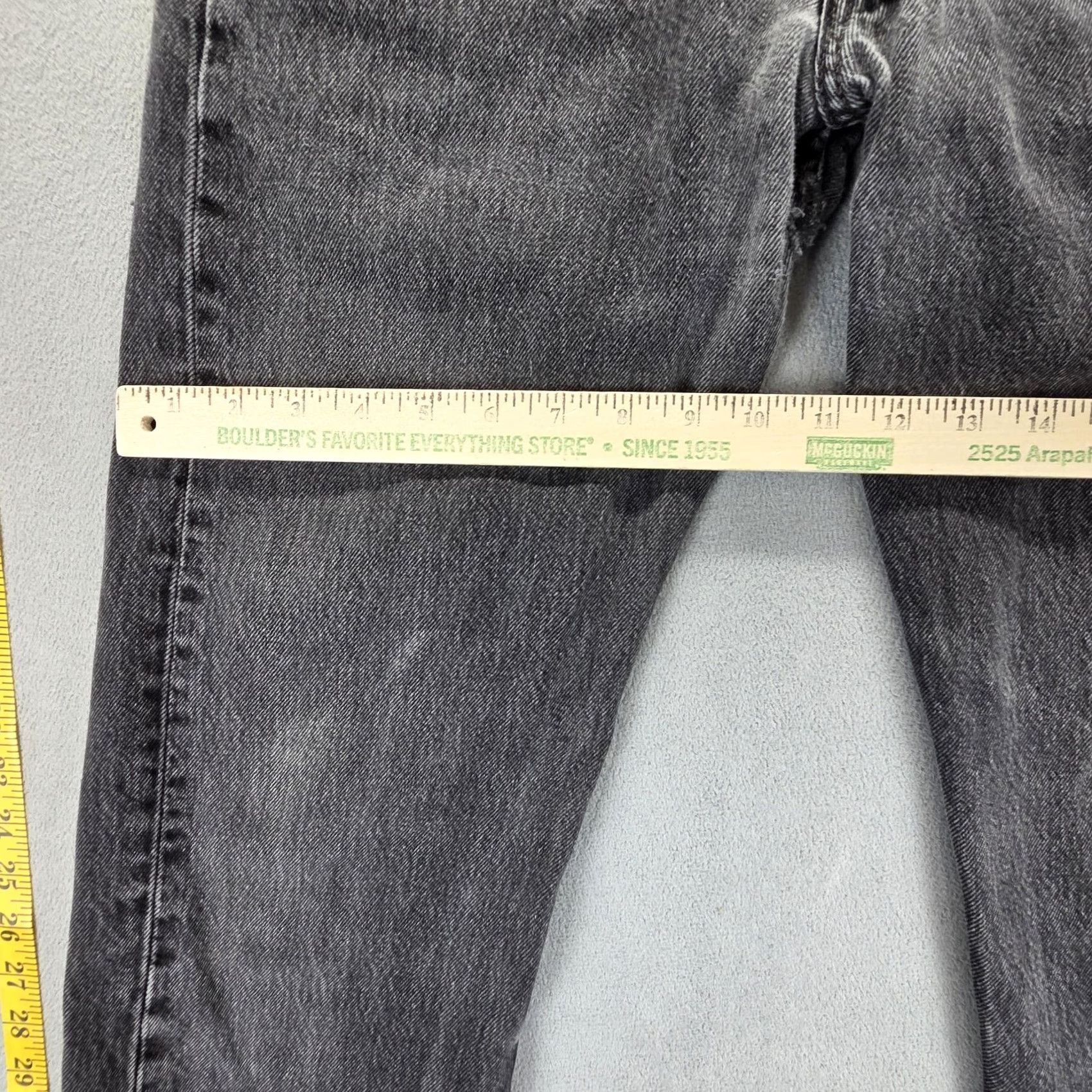Levi's VTG Levi's 501 Jeans Mens Black Straight Button Fly 27x28 United States Distressed Pockets Denim Cotton Charcoal Wash 27x28 Mens Vintage 501 Jeans Size US 27 - 6 Thumbnail