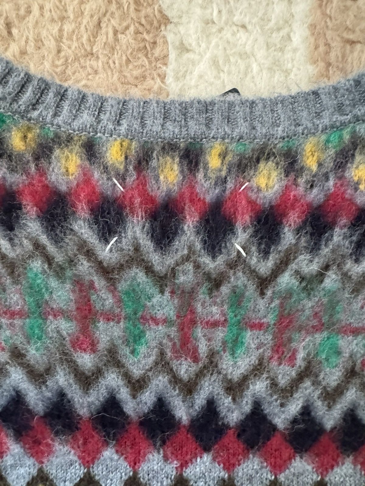Maison Margiela Maison Margiela Fair Isle Sweater Size US XL / EU 56 / 4 - 5 Thumbnail