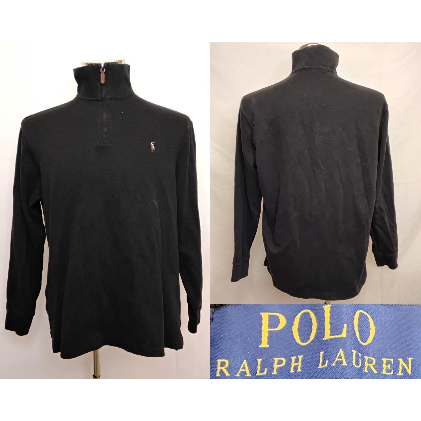 Polo Ralph Lauren Polo Ralph Lauren Estate-Rib 1/4 Zip Sweater Men L Black Size US L / EU 52-54 / 3 - 1 Thumbnail