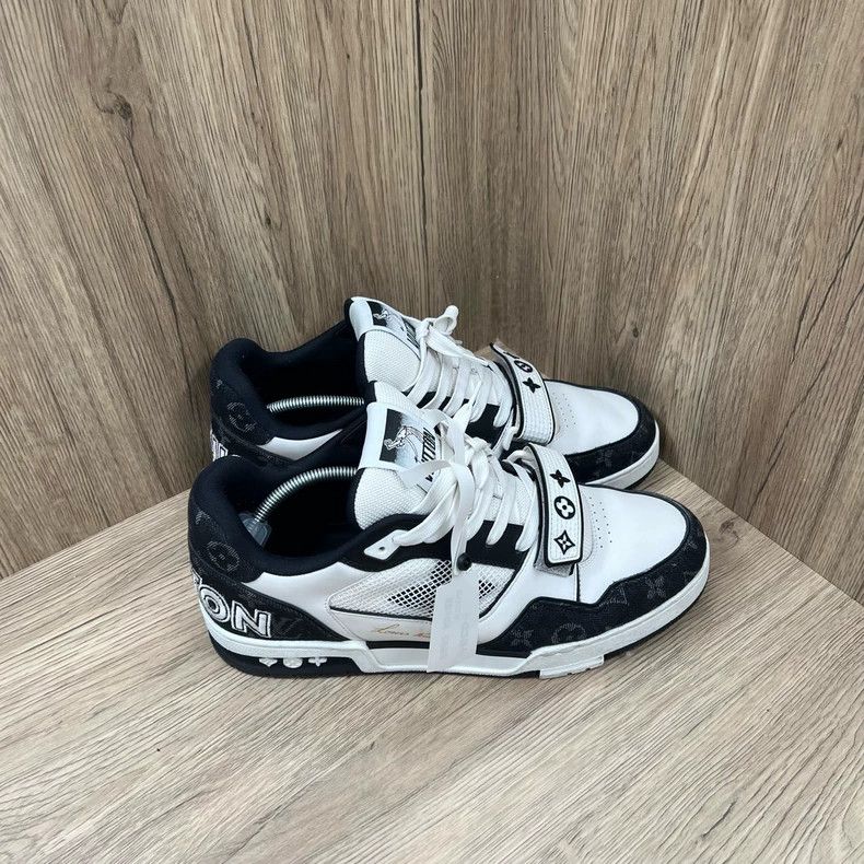 Louis Vuitton Louis Vuitton Trainer Black and White Denim Velcro Shoes Size US 10 / EU 43 - 1 Thumbnail