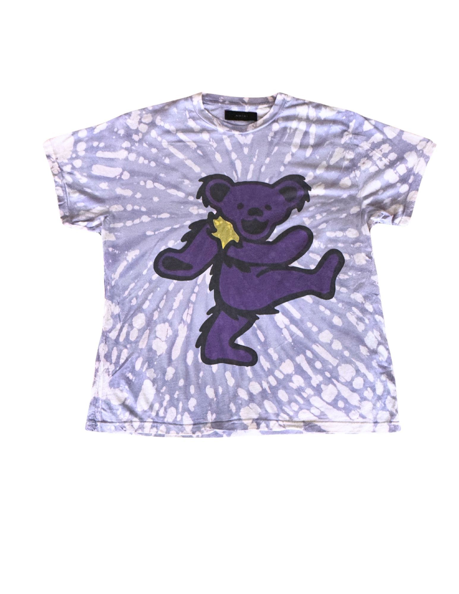 image of Amiri Men's Purple Tie-Dye Grateful Dead Bear T-Shirt (Size Small)