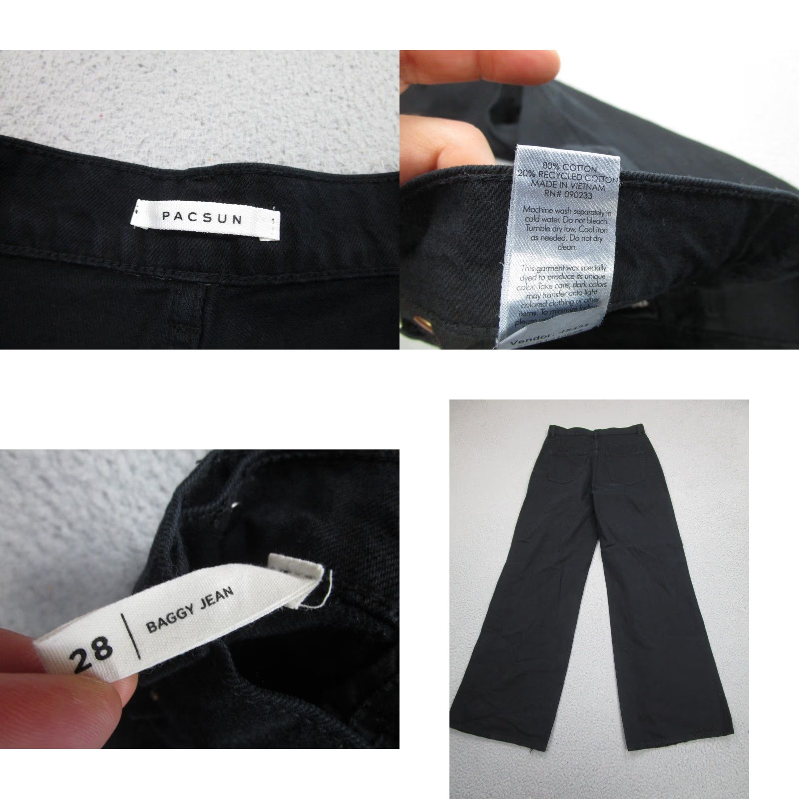 Pacsun Pacsun Skater Baggy Jeans Womens 28 Black Wide Leg PacSun 90s Grunge Vintage No Size 28" / US 6 / IT 42 - 9 Thumbnail