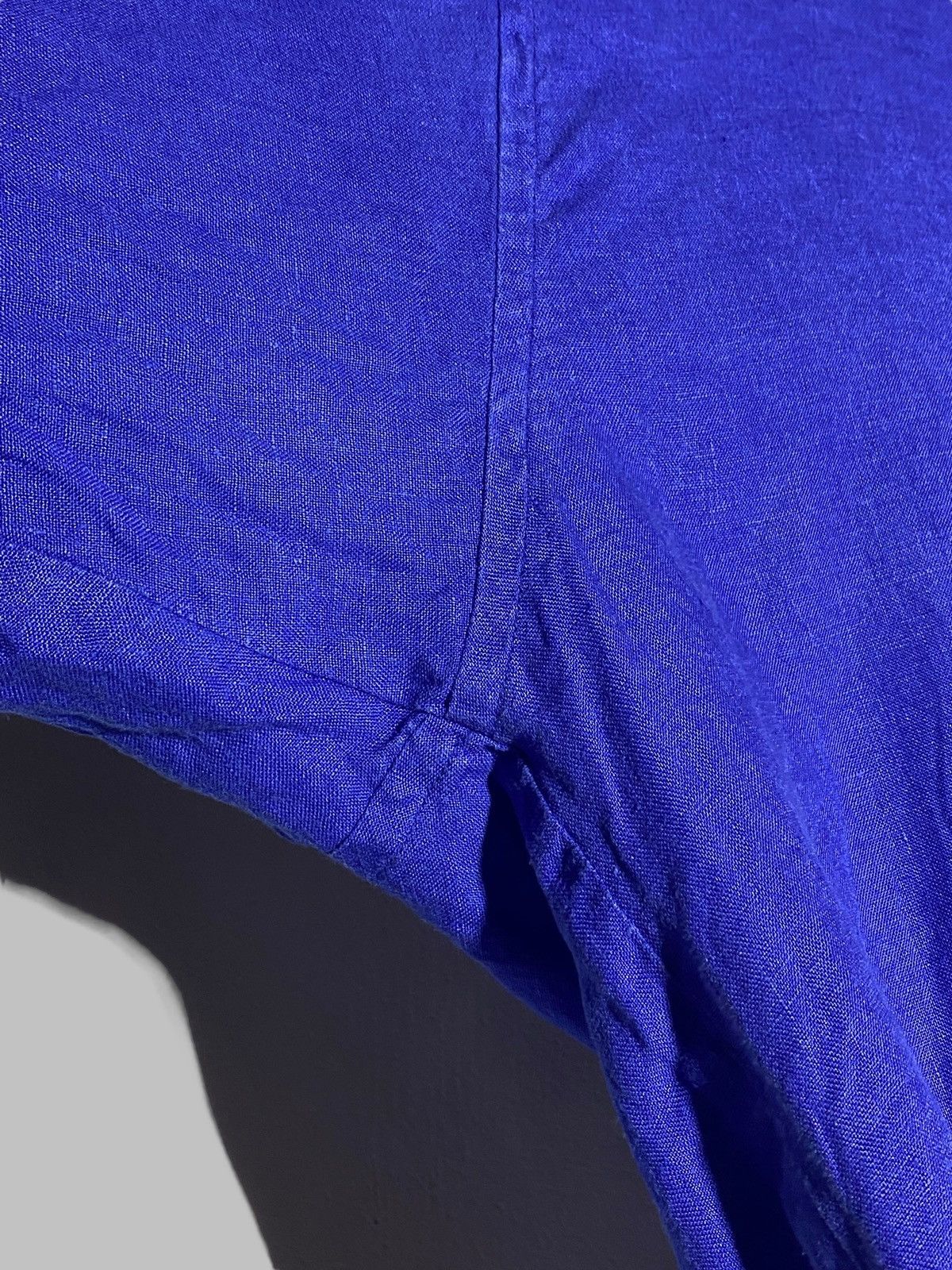 Kenzo Vintage Kenzo Homme Royal Blue Linen Shirt Old Money Size US L / EU 52-54 / 3 - 11 Thumbnail