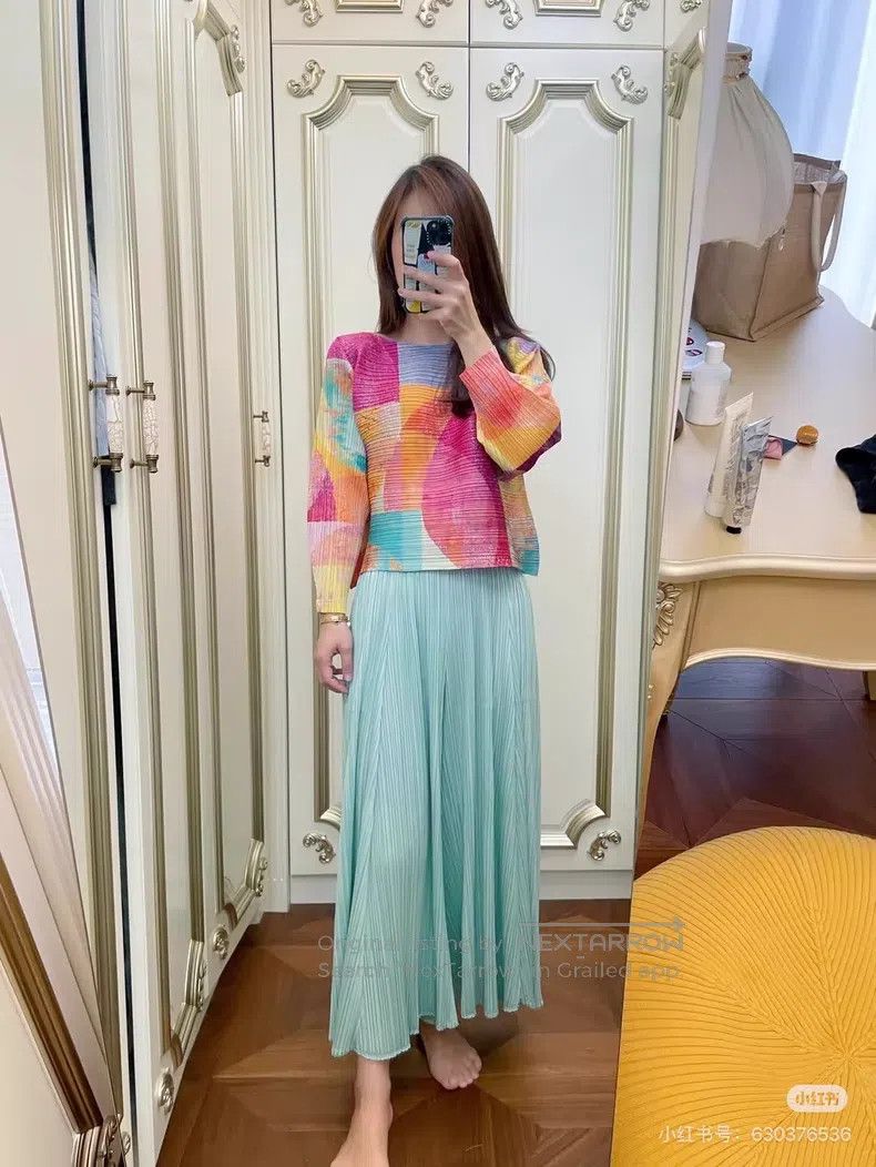Issey Miyake Issey Miyake Mint Green Wide Leg Pants Size 26" / US 2 / IT 38 - 8 Thumbnail
