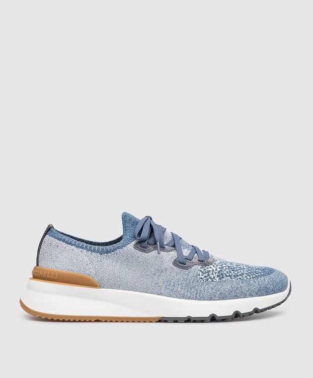 image of Brunello Cucinelli O1W1Db10424 Sneakers In Blue, Men's (Size 11)