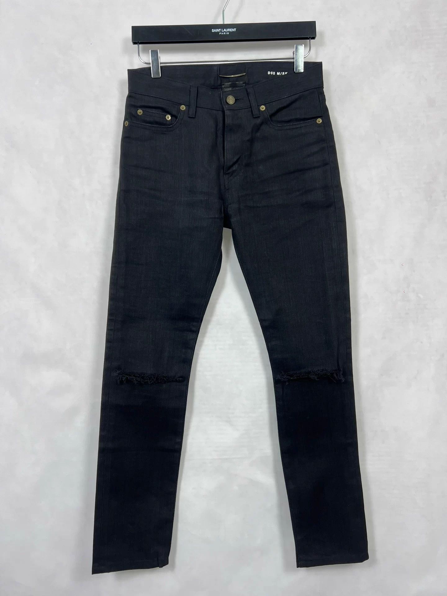 Saint Laurent Paris SLP 16SS Hedi 16 S/S Knee Cut Frayed Hem 28 Jeans Size US 28 / EU 44 - 1 Thumbnail