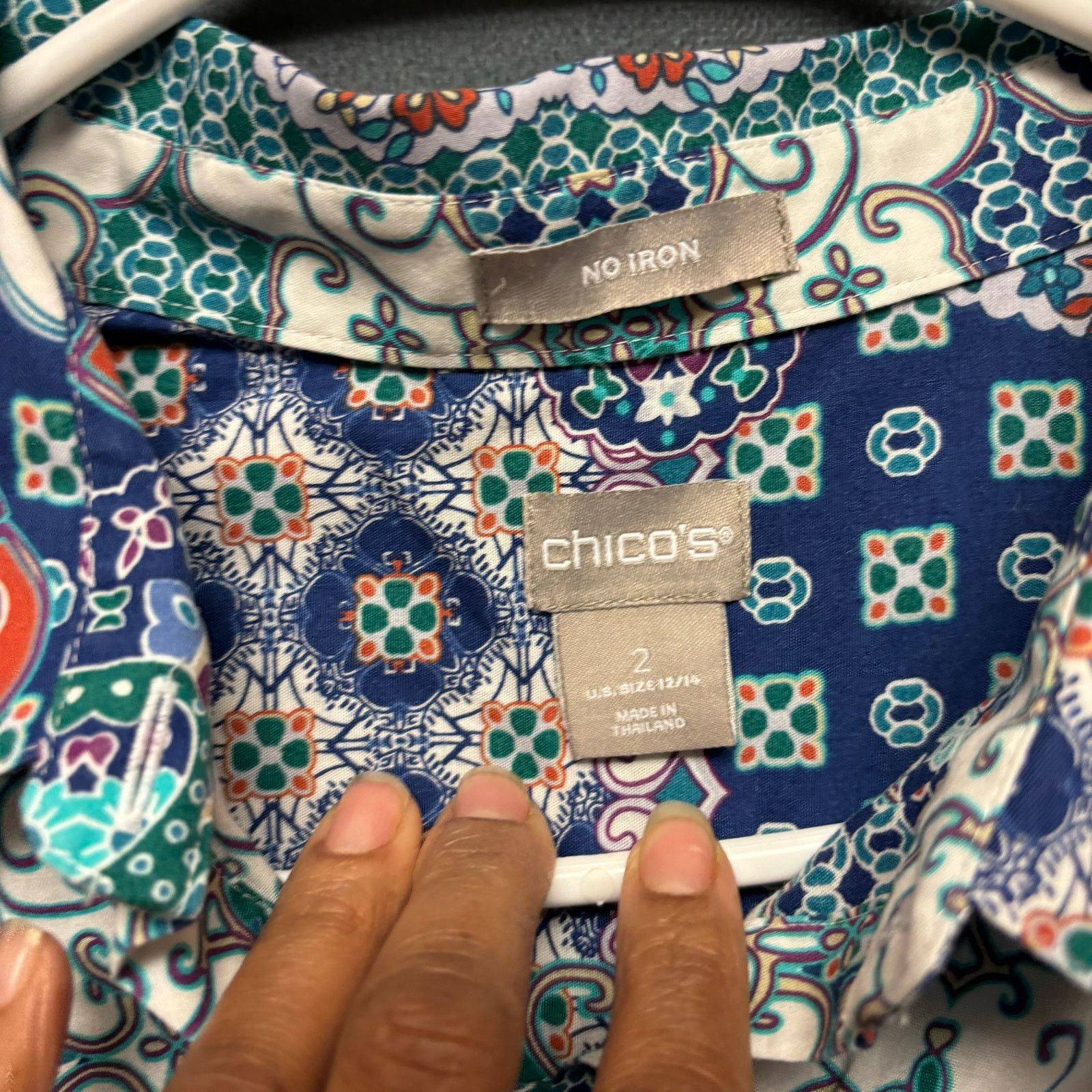 Chicos Chico Button Down Blouse Hippie Boho No Iron Size 2 US 12/14 Size XL / US 12-14 / IT 48-50 - 6 Thumbnail