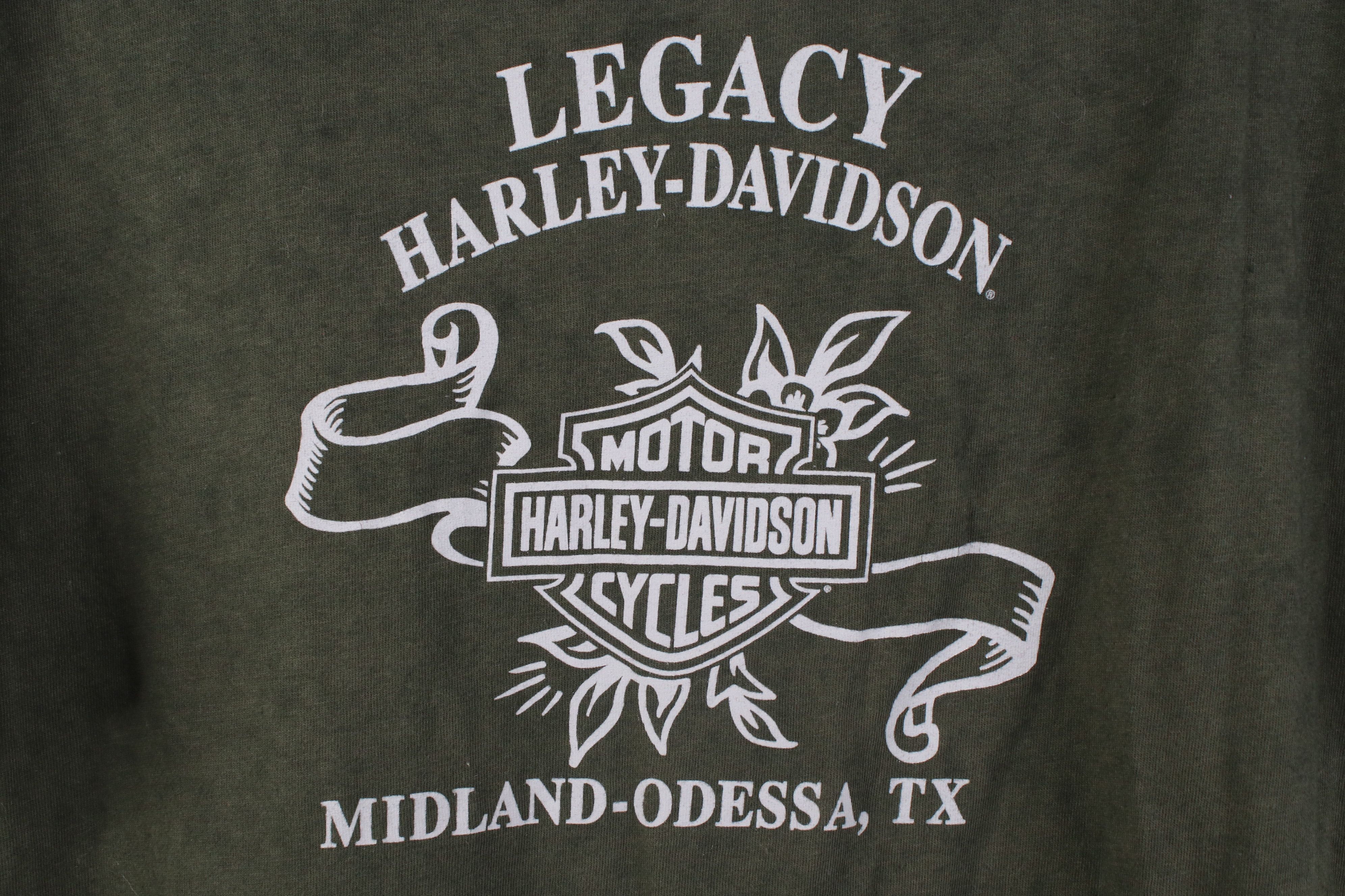 Harley Davidson Y2K Harley Davidson Spell Out Acid Wash T-Shirt Green Size M / US 6-8 / IT 42-44 - 9 Thumbnail